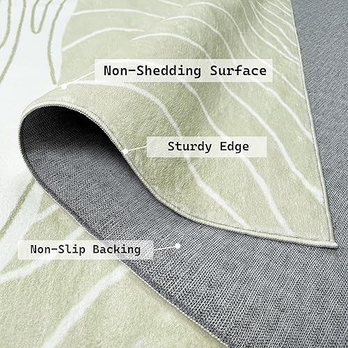 Miniatura 5 de Alfombra moderna abstracta de 6 x 9 pies, resistente a las manchas, lavable, no se desprende, antideslizante, de pelo bajo para sala de estar