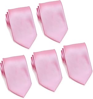 Mens Formal Tie Wholesale Lot of 5 Mens Solid Color Wedding Ties 3.5" Satin Finish