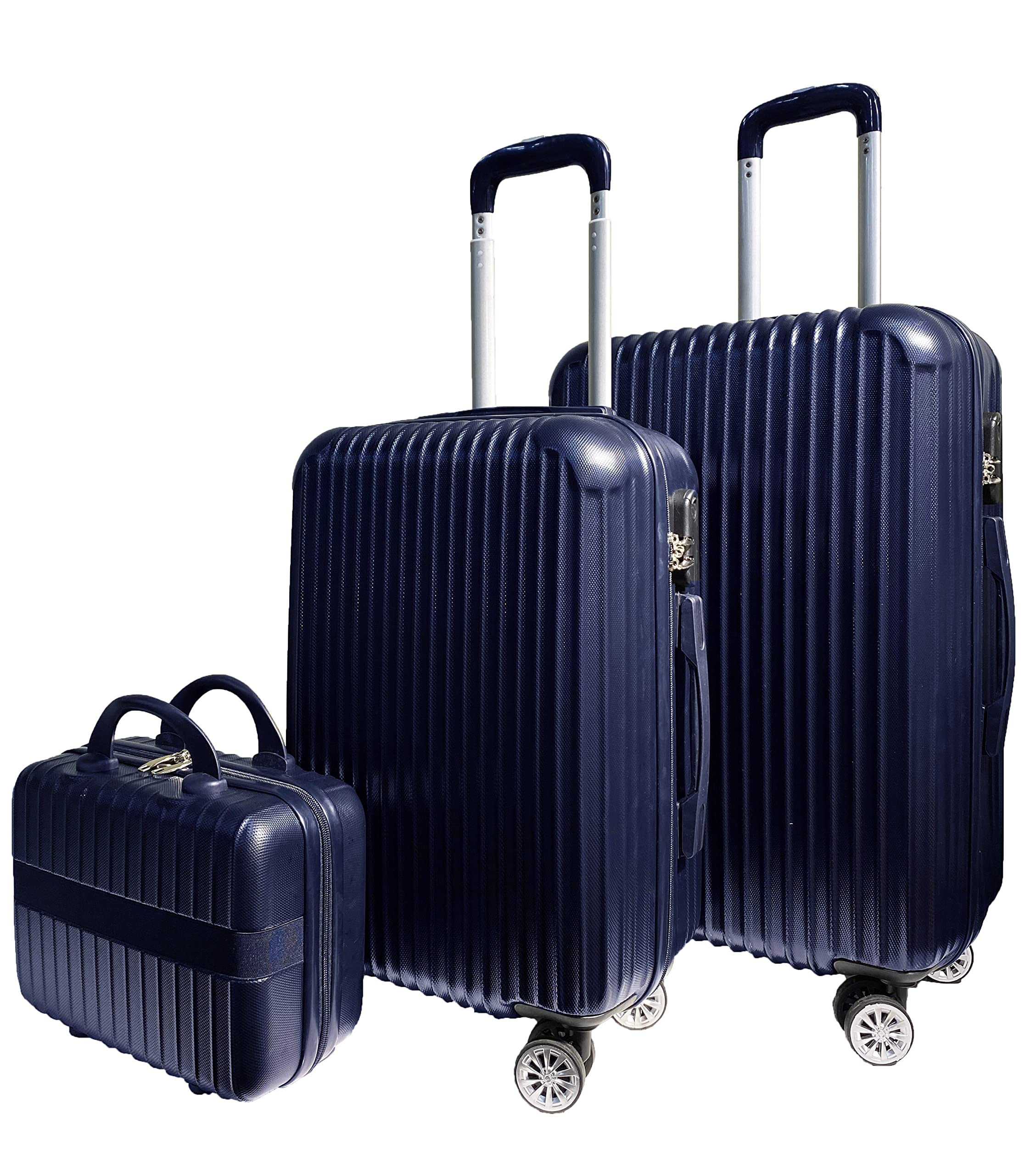 Set De Maleta Cabina Y Neceser Rígido ABS – 8 Ruedas Dobles 360°, Candado De Combinación, Asa Telescópica, 54x36x21 Cm + Neceser 33x23x14 Cm, 3,2 Kg