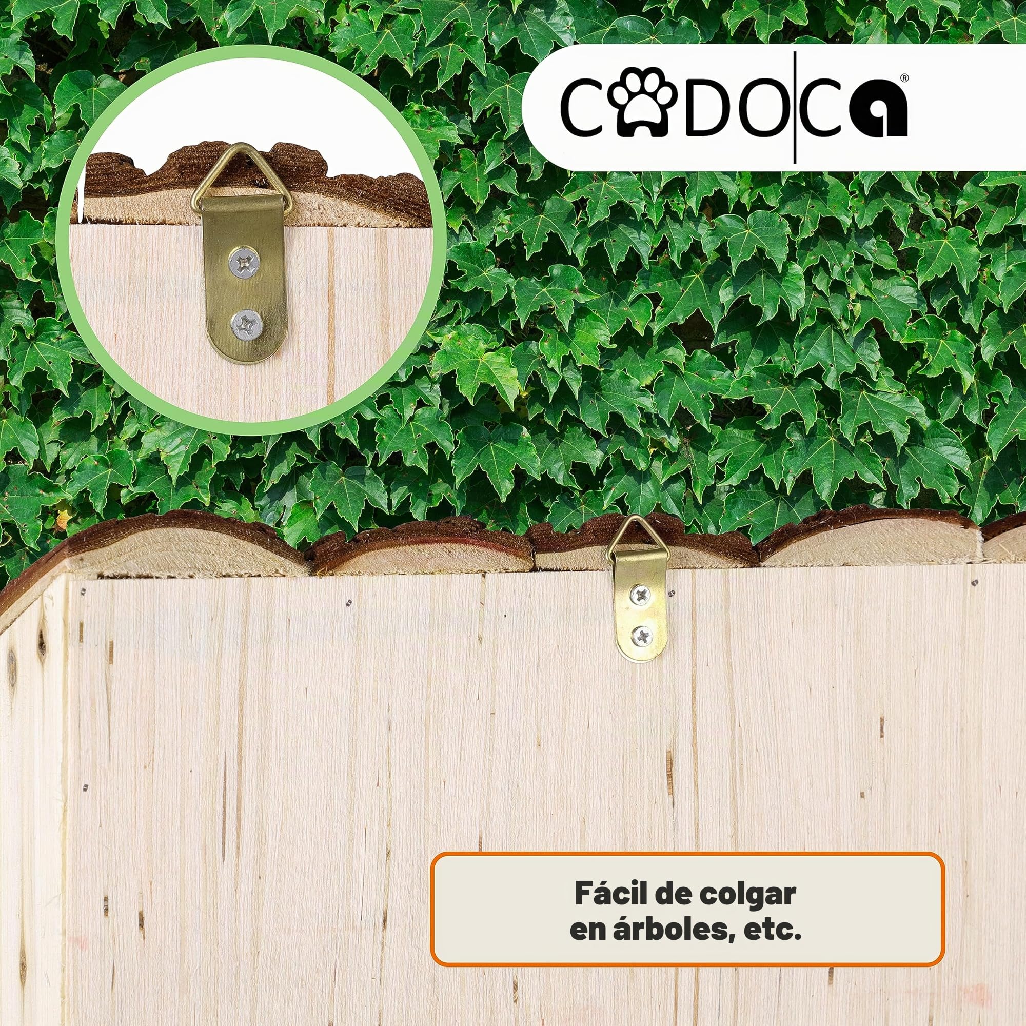 CADOCA® 2X Hotel de Insectos de Madera 31x31cm Observatorio de Insectos Casa Natural Nido para Colgar Abejas Jardín