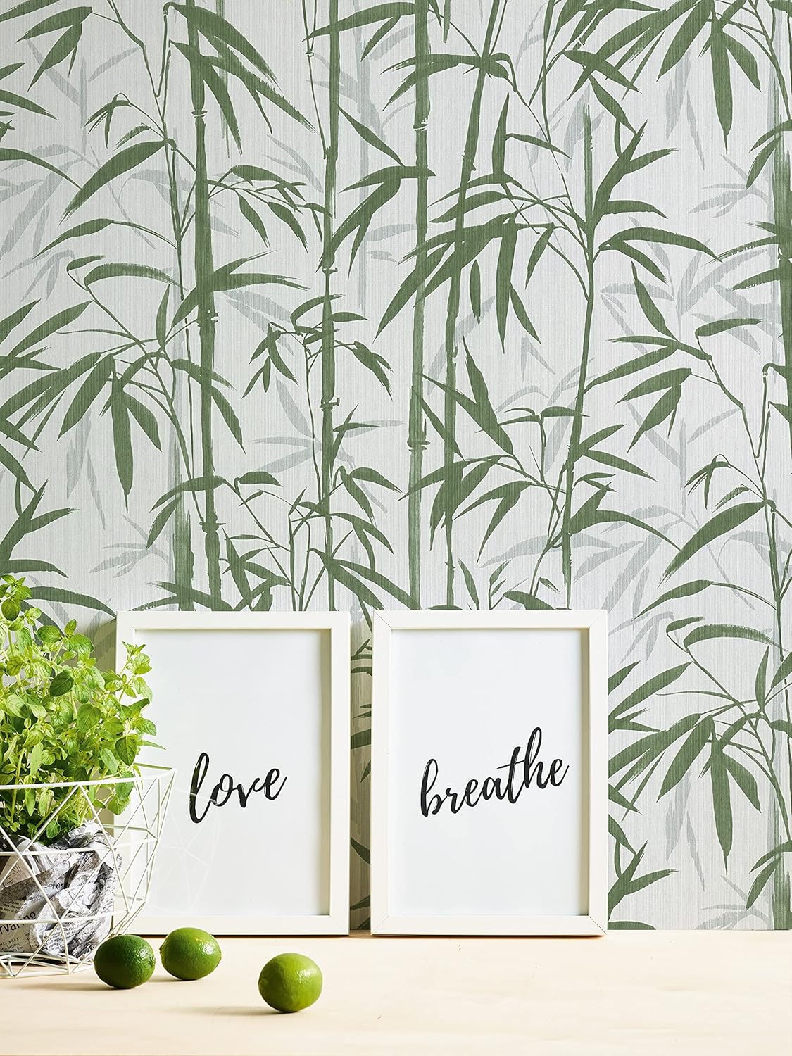 A.S. Création Michalsky Living Change is Good 379893 Bamboo Wallpaper Tropical Bold Bamboo Non-Woven Wallpaper Cream Green Matt Fine Textured