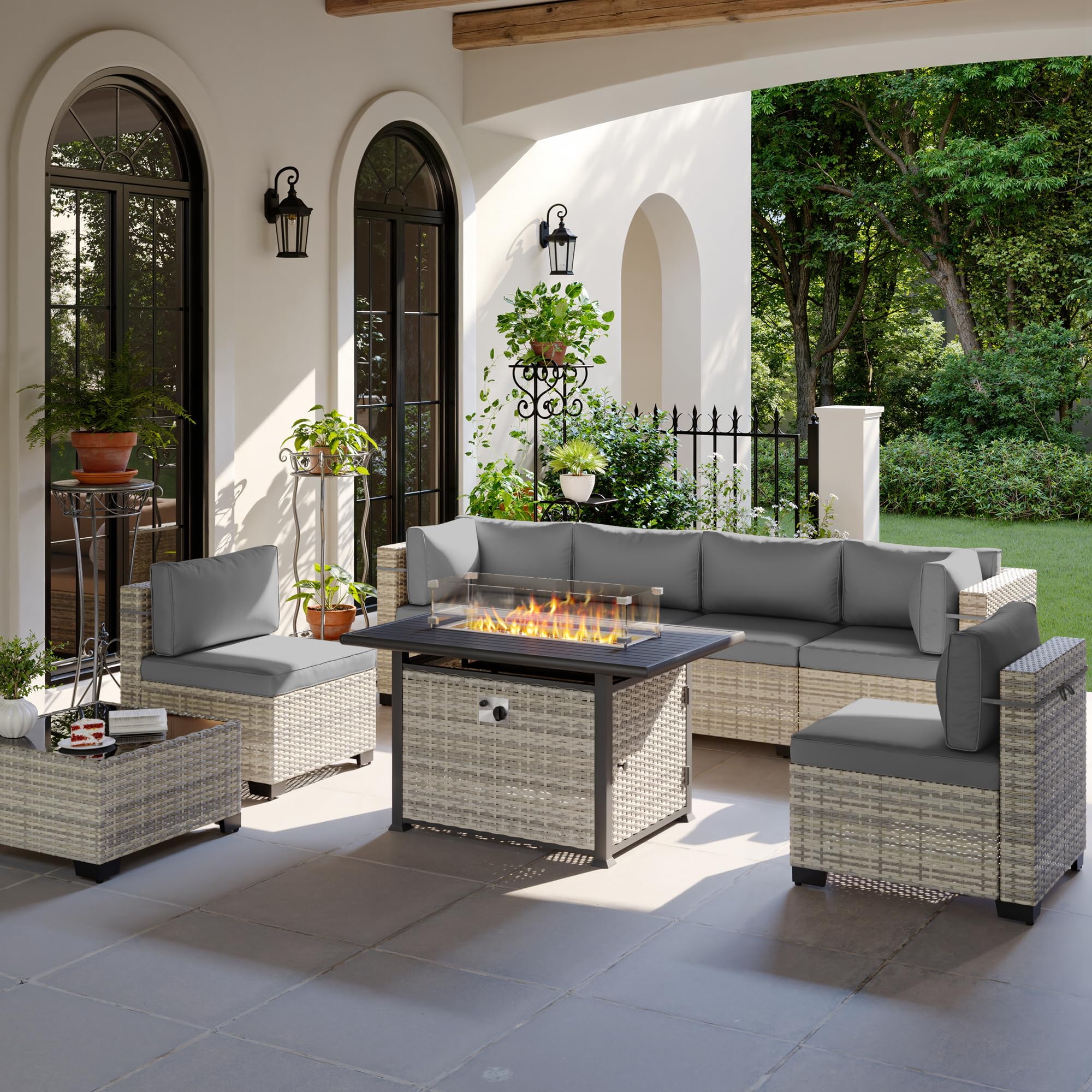 Outdoor PE Wicker Rattan Modular Patio Sectional Sofa Set