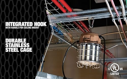 Miniatura 3 de Southwire T60100 Luz de trabajo LED de 13,000 lúmenes con gancho de montaje Celing integrado, interconexión de acero inoxidable hasta 7 unidades,