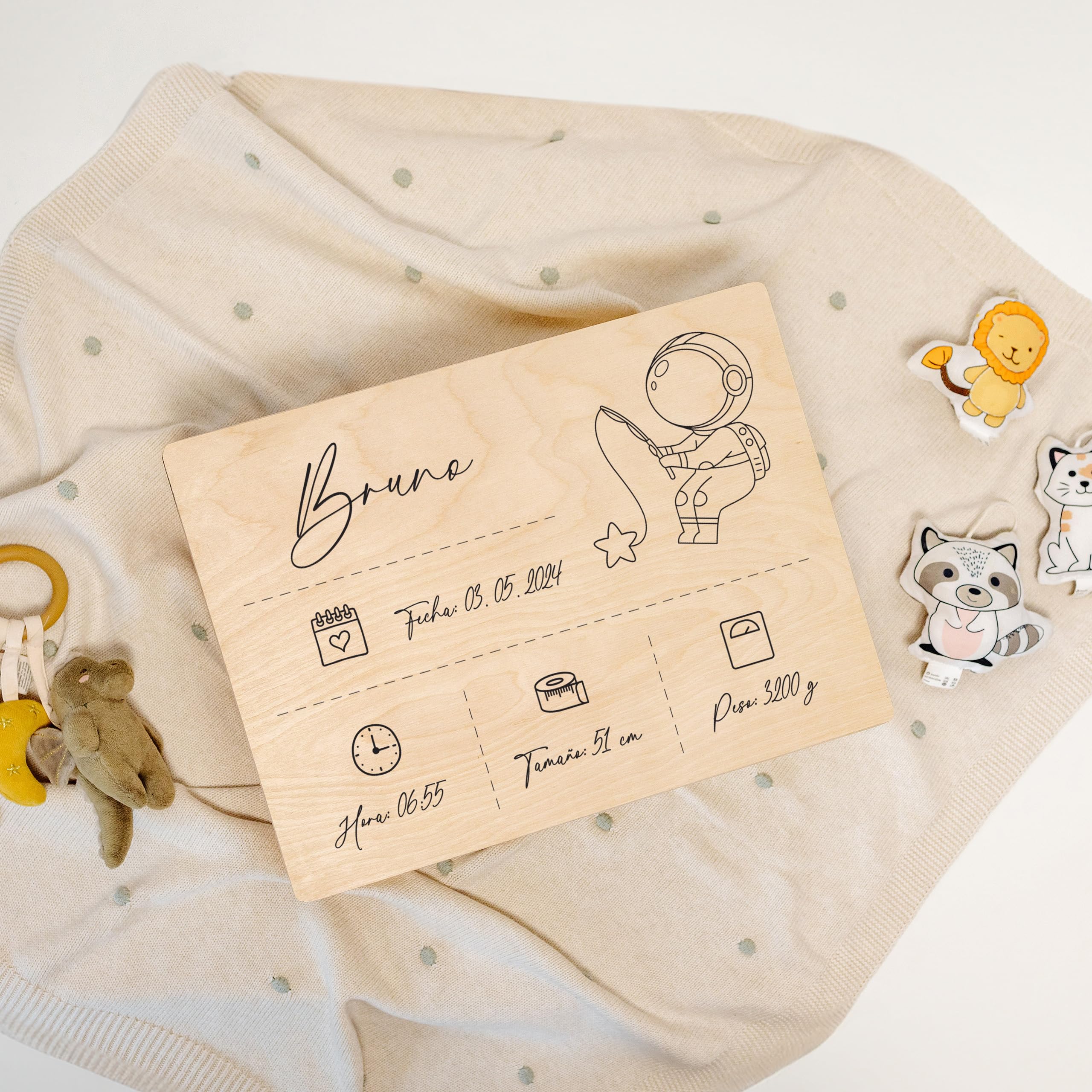 Creative DECO Caja de Recuerdos Personalizada para Bebés/Regalo Niños