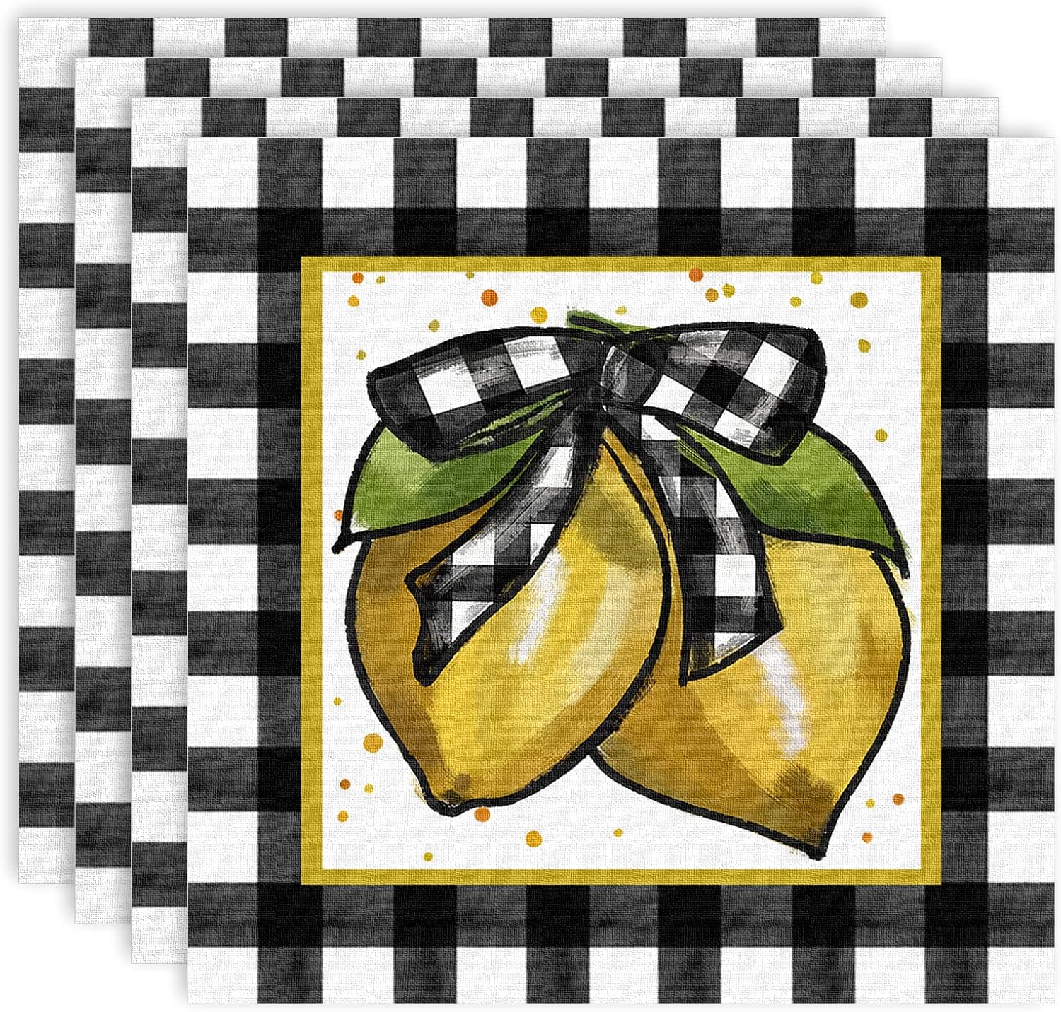 AnyDesign 100 Pack Lemon Napkins Disposable Paper