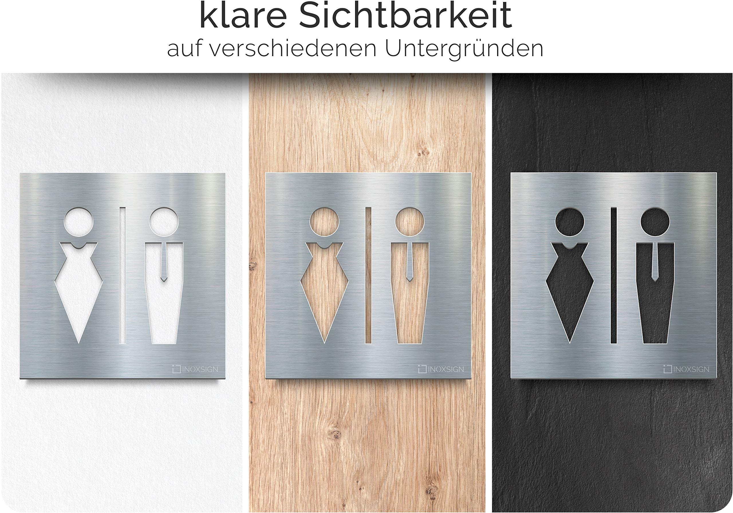 WC-Schild Aus Hochglänzendem Edelstahl – Selbstklebend Für Hotel, Gastronomie & Bad