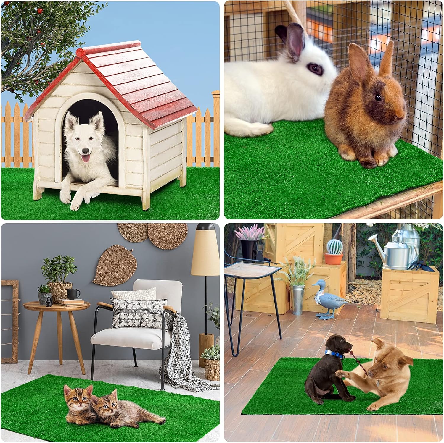 Artificial Grass, Dog Grass Mat Fake Grass Pee Pads for Dogs, Outdoor Potty Training Grass Rug, Artificial Turf Training Pads for Dogs with Drainage Holes, Easy to Clean(39.3x59.1in)