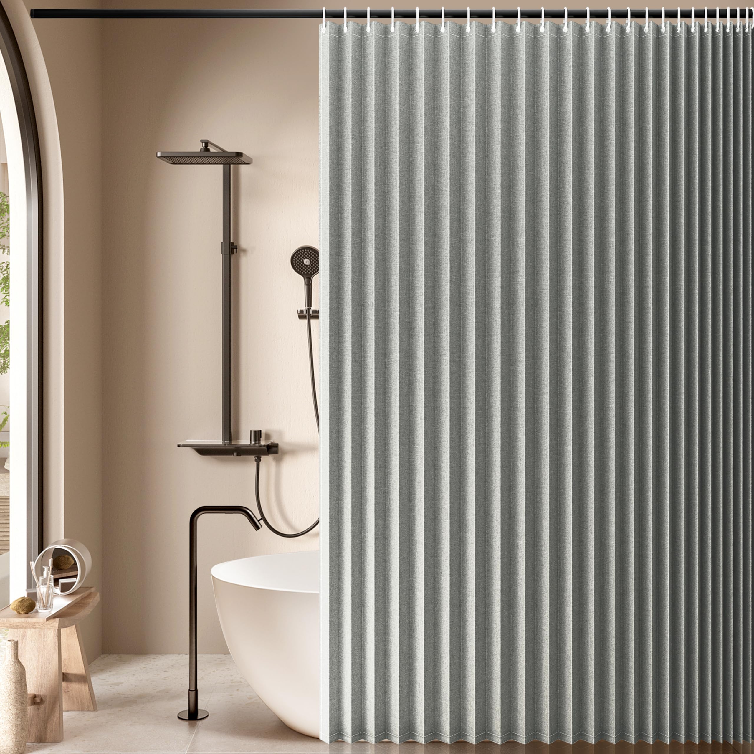Jubilantex Folding Linen Shower Curtain