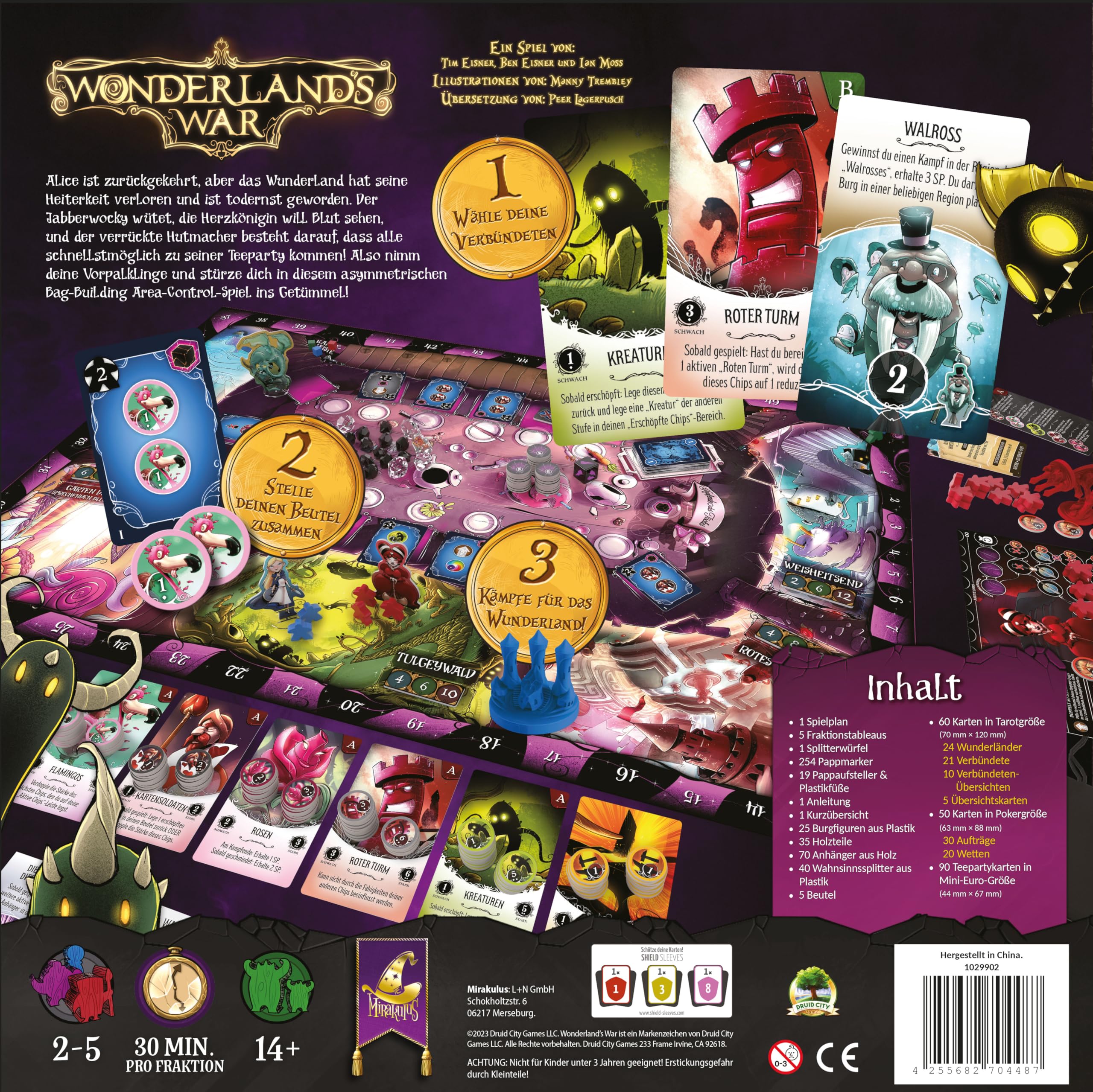 Mirakulus | Wonderlands War | Brettspiel für 1-5 Spieler | Deutsch