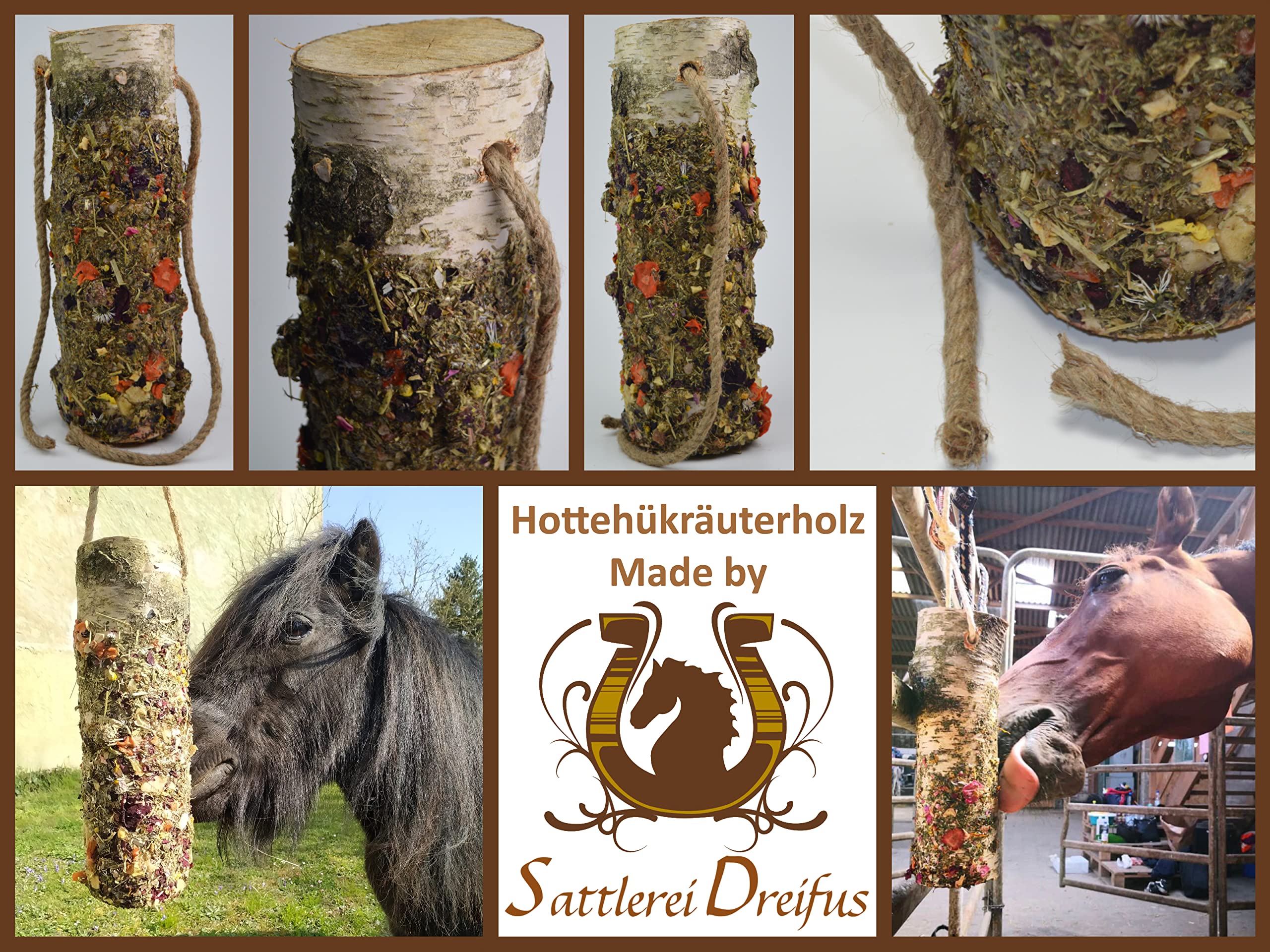 Kräuterholz Knabberholz für Pferd Leckerli Kräuter Pferdespielzeug Pferdefutter Hottehükräuterholz Tierwerk Holz