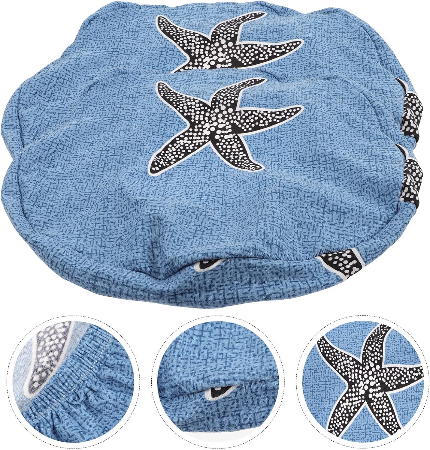 2pcs Elastic Printed Round Stool Cover for Wooden Bar Seating