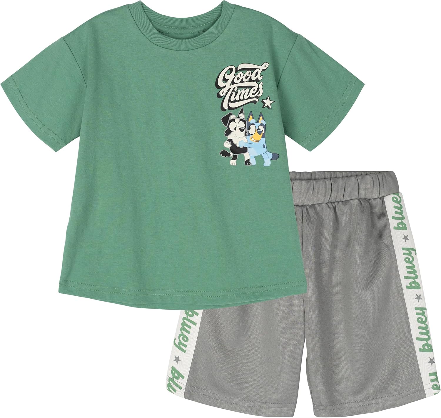 Bluey T-Shirt and Mesh Shorts Outfit Set Infant to Big Kid Sizes (12 Months - 10-12)