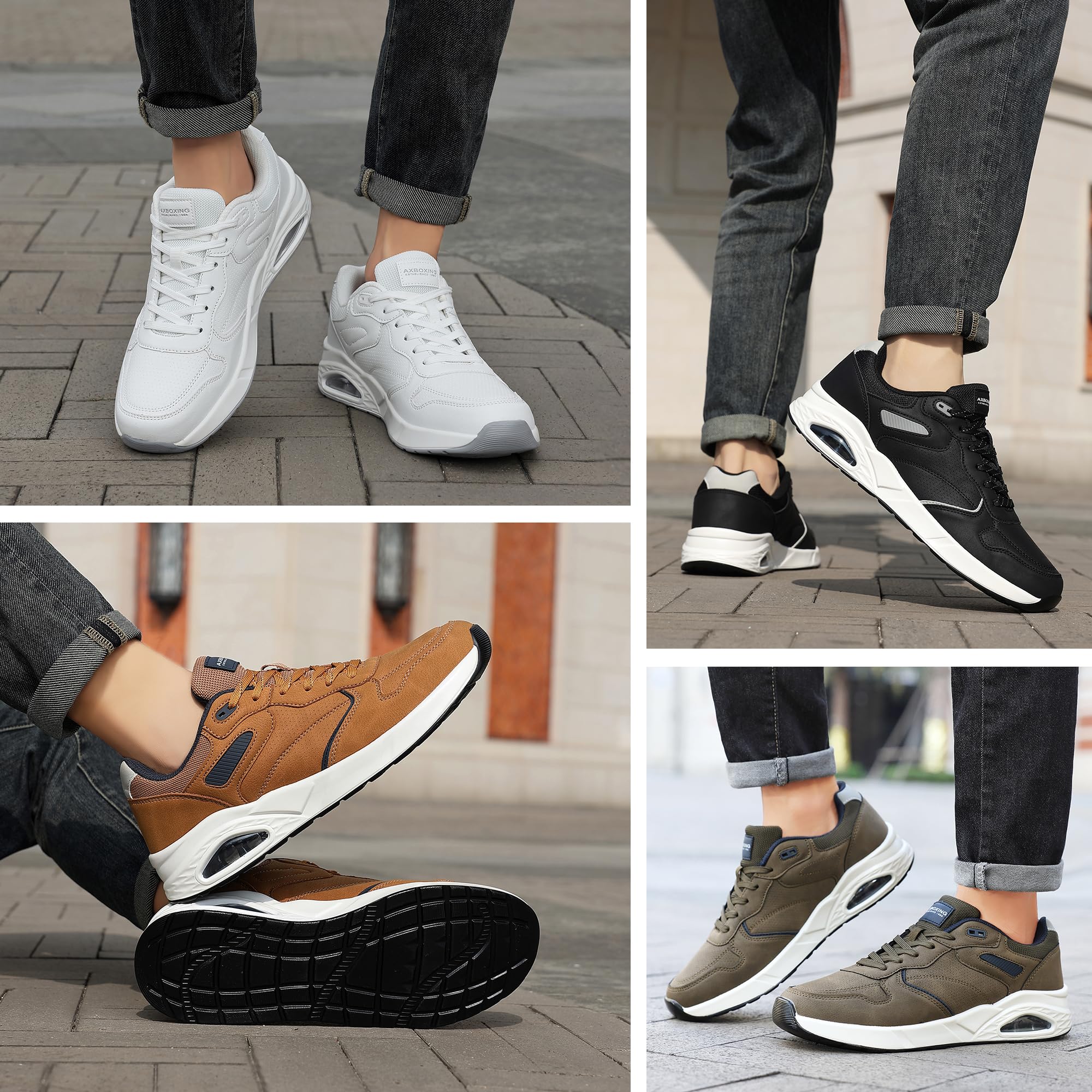 AX BOXING Zapatillas Hombre Casual Sneaker Ligera Zapatos Deportivos Transpirable Trainers Tamaño 41-46 EU