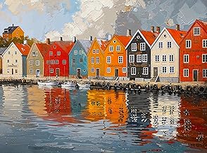 Cross & Glory - Fjord Facades: Norway's Water's Edge - 1000 Piece Jigsaw Puzzle for Adults | Norwegian Village Scene | Challenging & Vivid Detail | Ideal for Puzzle Enthusiasts