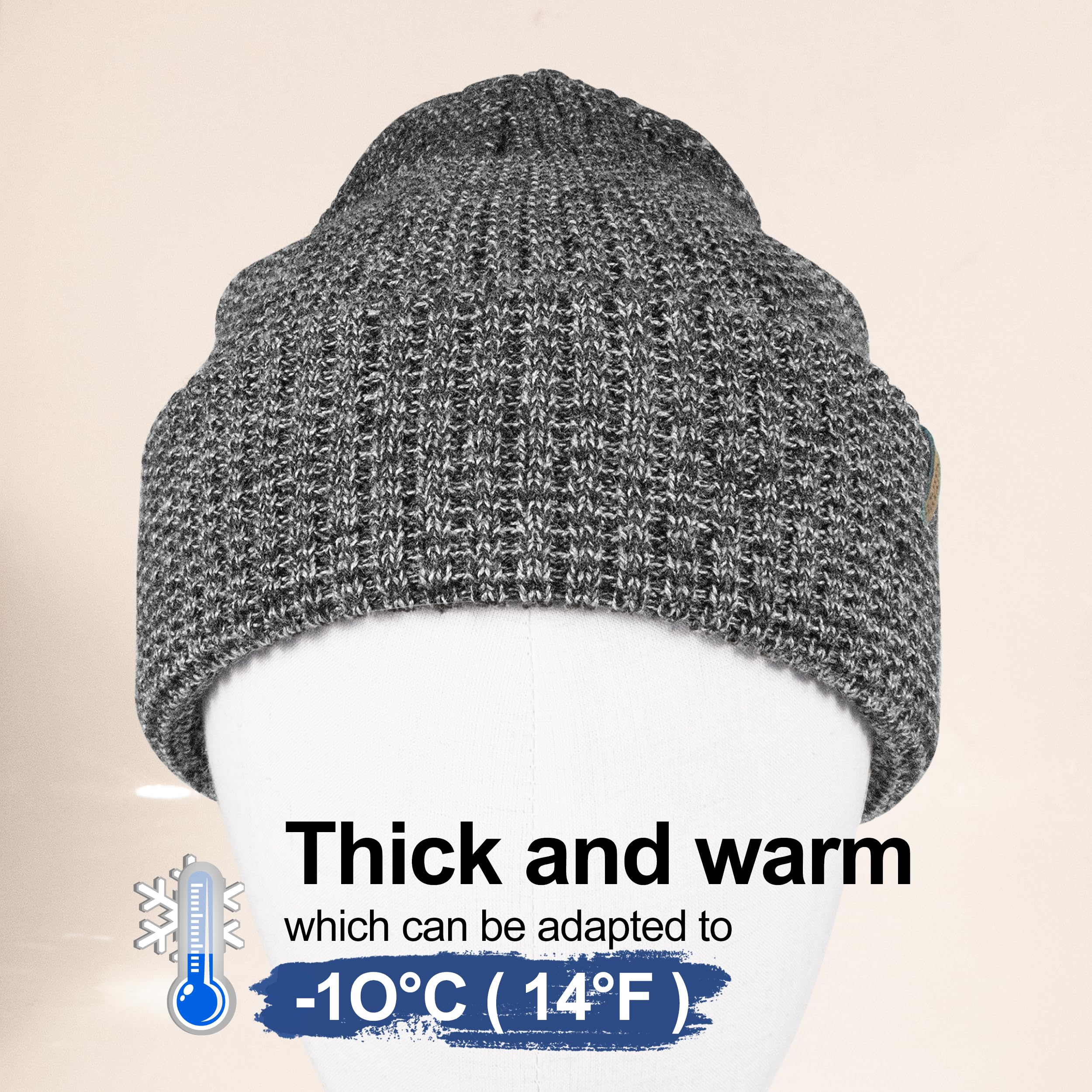 Outdoor Shaping Gorro elástico para hombre y mujer, gorro de lana de merino, gorro de invierno, diseño clásico unisex para invierno