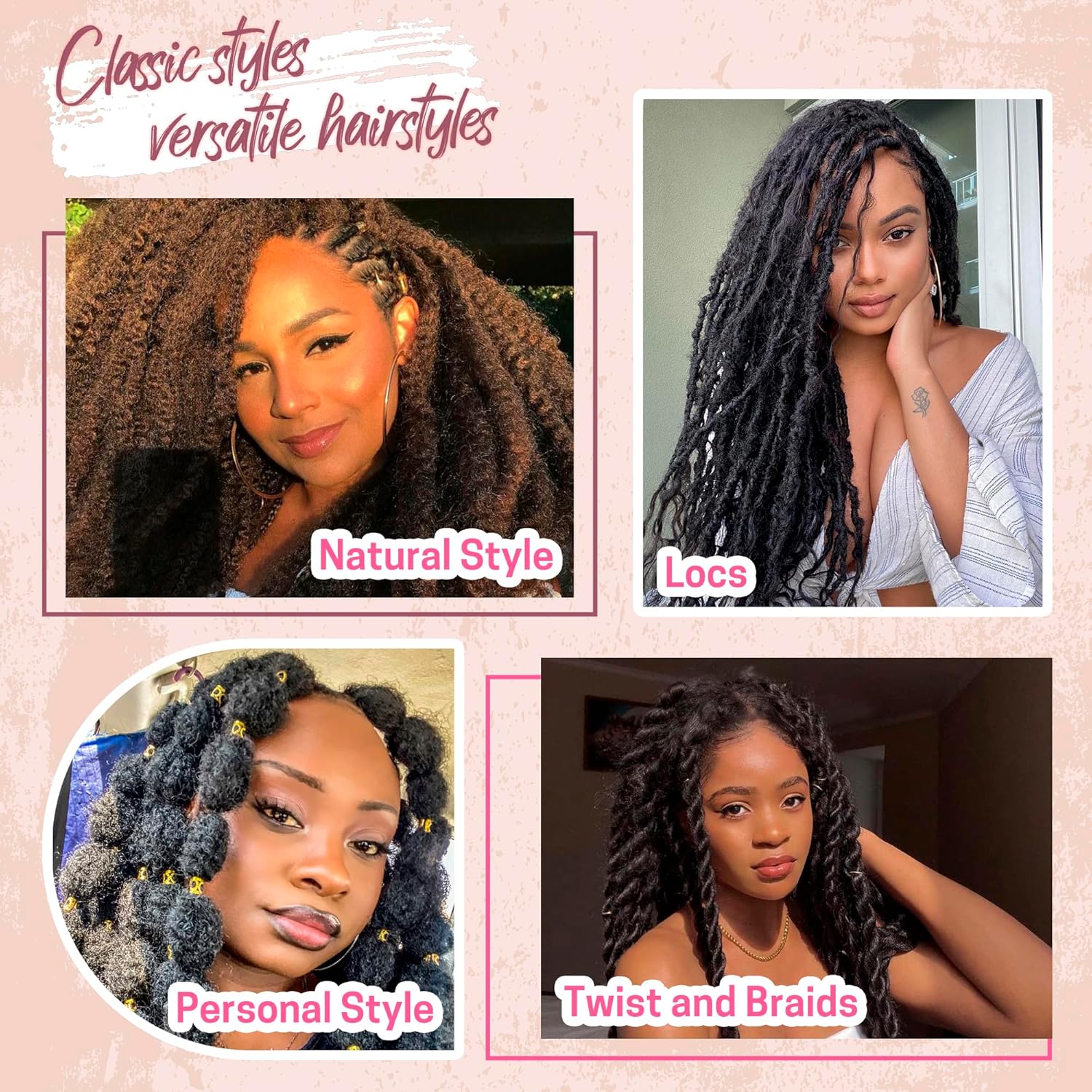 Marley Twist Braiding Hair 8 Packs Marley Twist Hair Twist Hair 30 Inch Afro Kinky Curly Twist Crochet Hair Twist Soft and Natural Hair (1B, 30 inch)