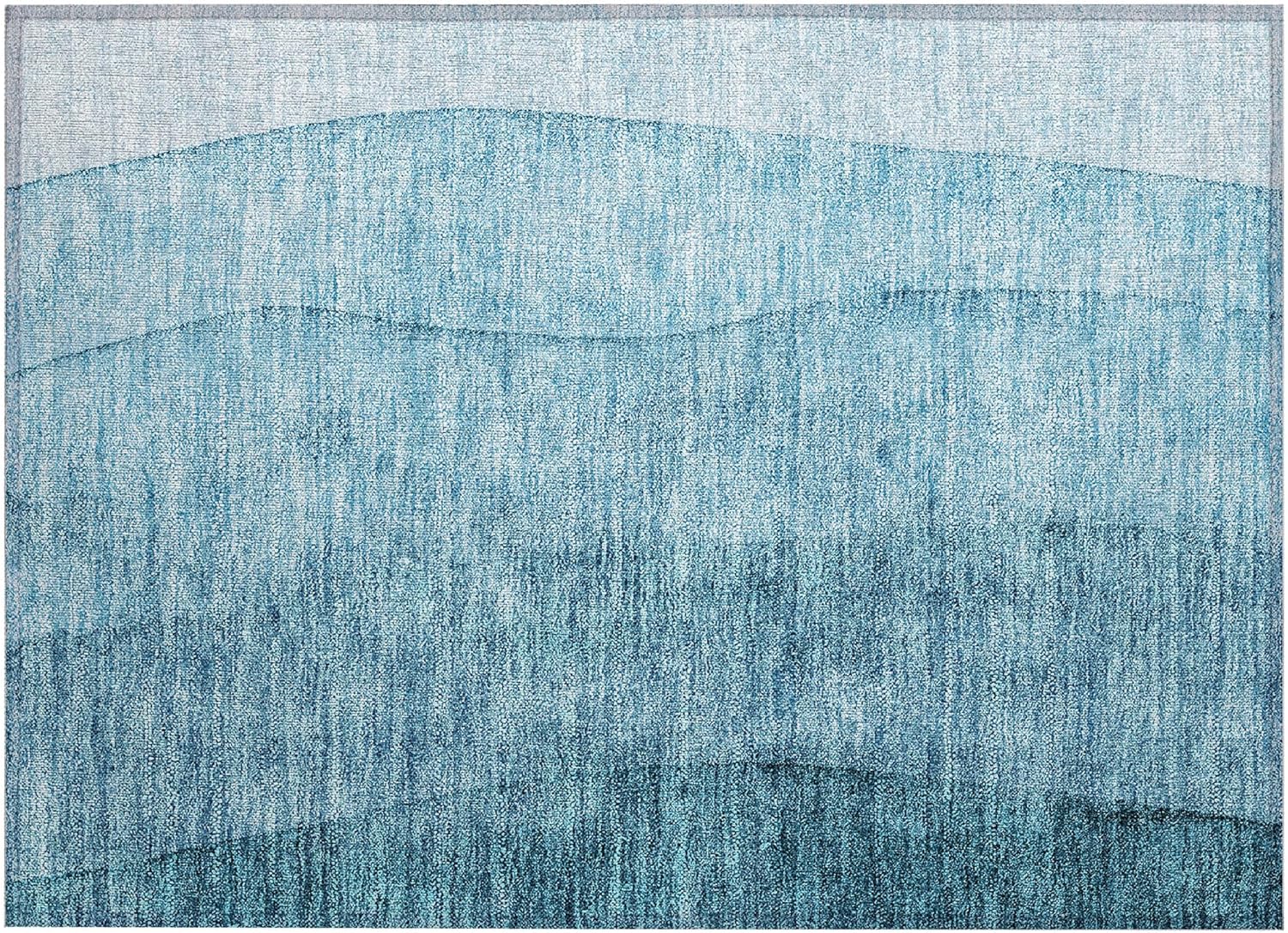 Addison Rugs Chantille ACN690 Teal 1'8" x 2'6" Indoor Outdoor Area Rug, Easy Clean, Machine Washable, Non Shedding, Bedroom, Entry, Living Room, Dining Room, Kitchen, Patio Rug