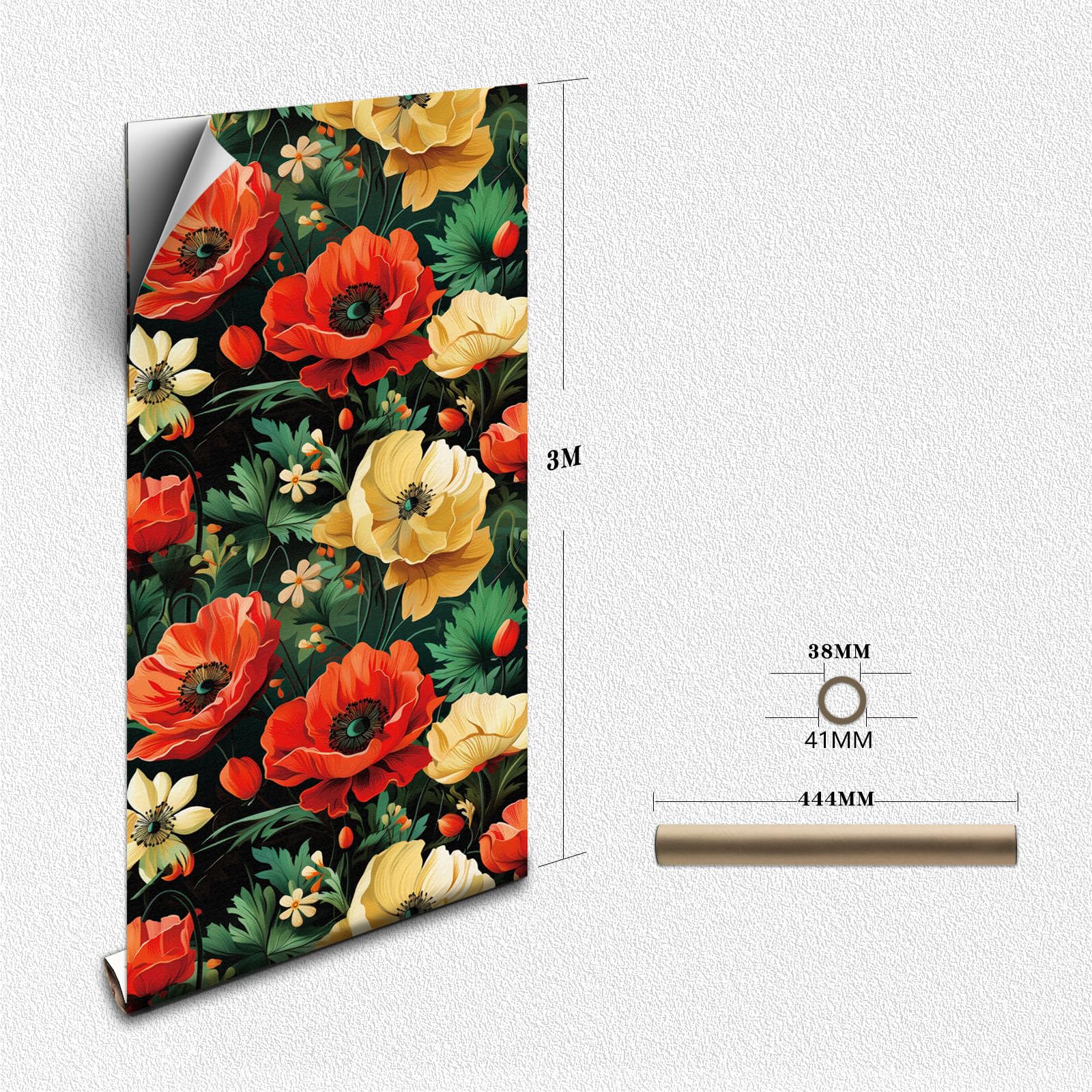 Carta Da Parati Autoadesiva Botanica - Pellicola Decorativa Rimovibile