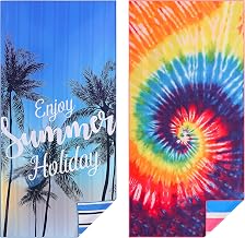 Casa Platino 2-Pack Oversized Microfiber Beach Towels – Extra Large 71"x32" Lightweight, Sand-Free, Quick-Dry – Travel, Swim, Pool, Yoga, Camping Towels for Adults & Kids – Beach Essentials - Lucifer