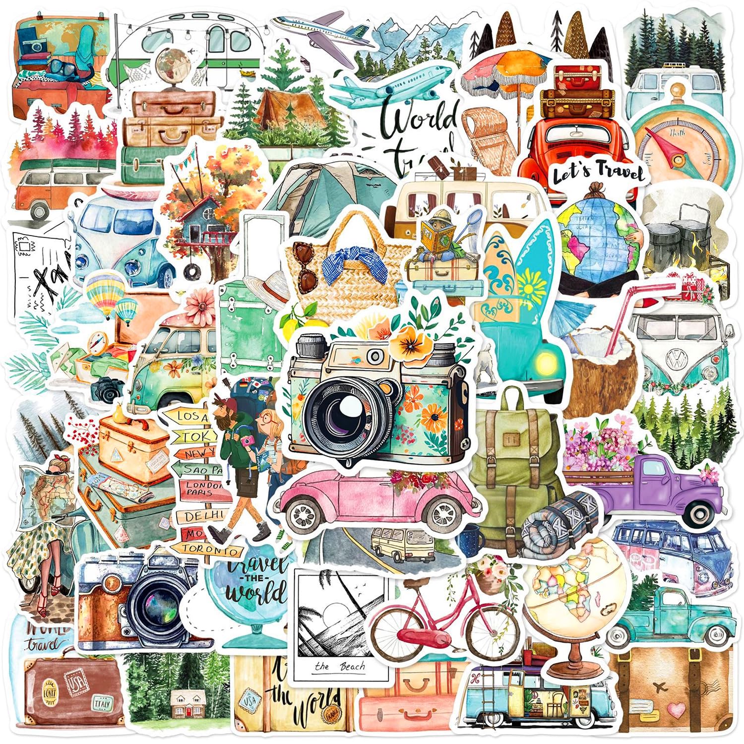 50 Stickers Adesivi Vinile Impermeabili - Decorazioni Graffiti Colorati Per PC, Skate, Frigoriferi - Foto 9