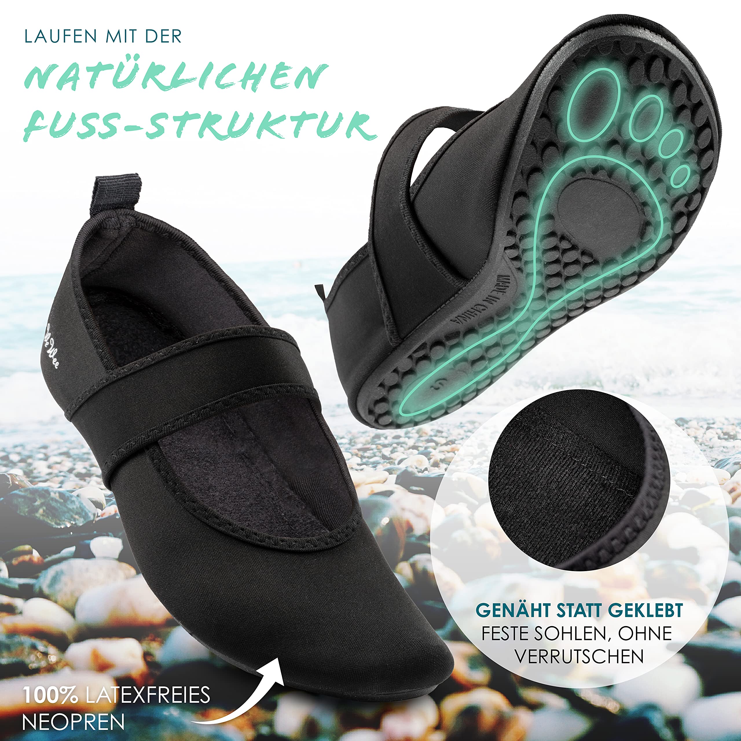 Barfußschuhe Damen [Gr. 35-43] mit stützendem Band für perfekten Halt I Federleichte & Flexible Barfuss Schuhe Damen Outdoor für freie Füße