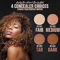 Vista 4 de Belloccio Corrector de maquillaje de sombra justa de alta definición, tarro de 0.18 oz, oculta imperfecciones, oculta imperfecciones, círculos