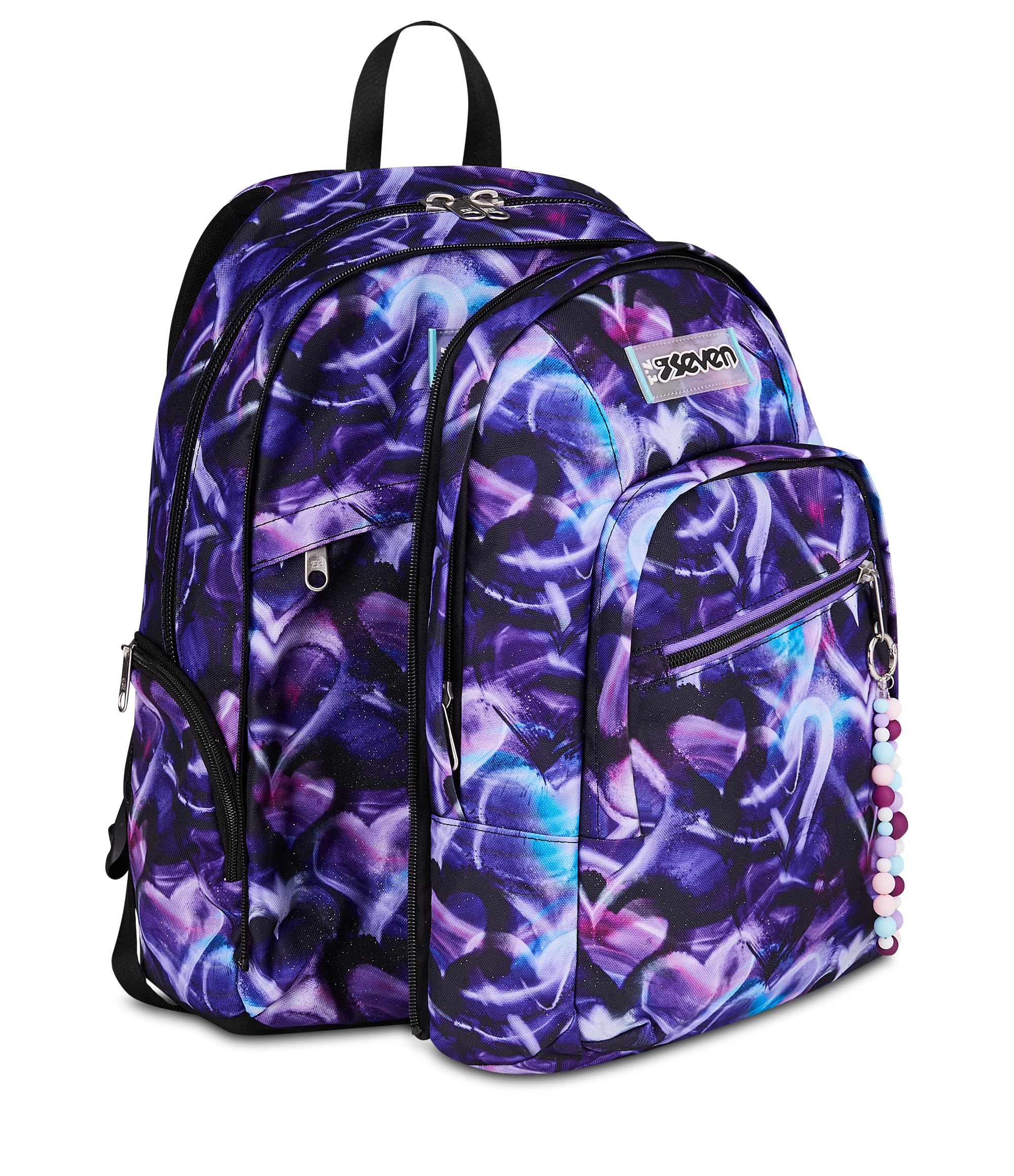 Seven Zaino Scuola Dual Detach LOVEPASS, Viola, 32 L, Doppio Scomparto, Tasche multifunzione, Zaino Staccabile, Tasca con organizer, Scomparto porta pc, Scuola media e superiore, Bambina, Ragazza