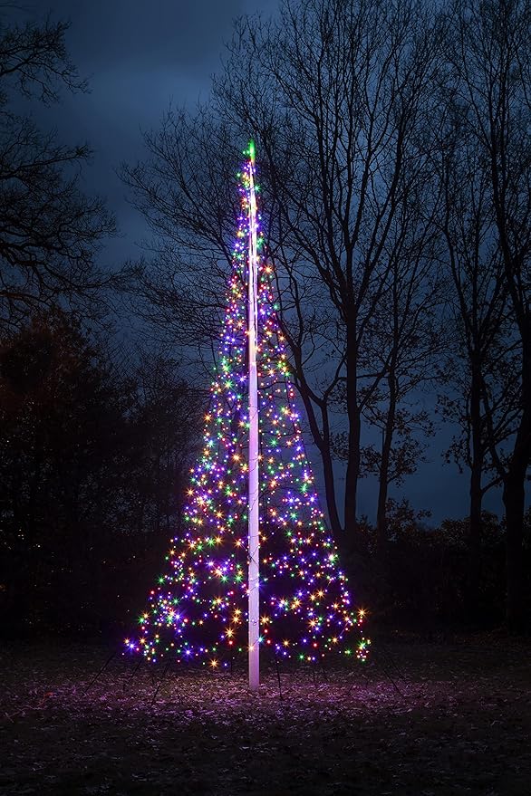 Fairybell Flagpole Outdoor LED Christmas Tree 20FT Flag Pole Christmas Tree