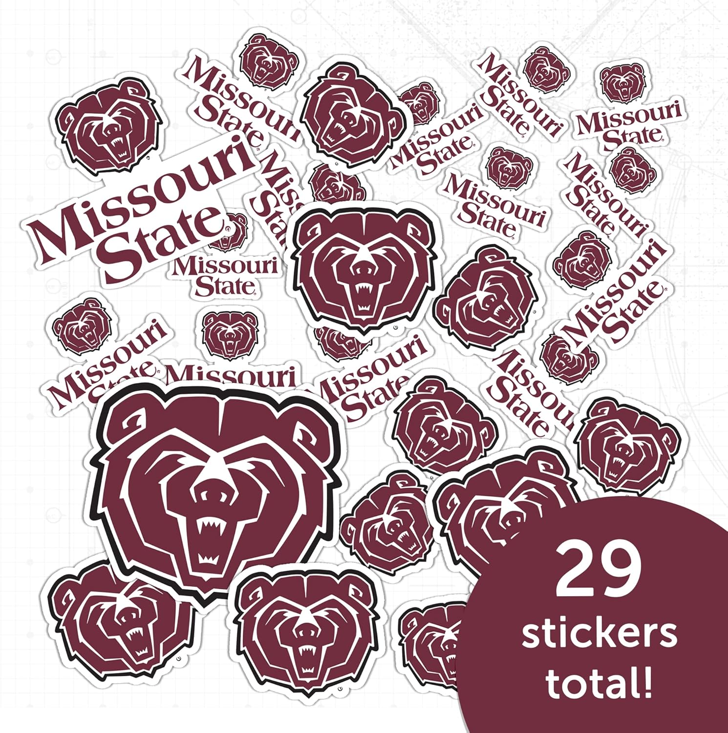 Desert Cactus Missouri State University Sticker Bears MO Vinyl Decals Laptop Water Bottle Car Scrapbook Sheet T1 (Type 1-1) - Image 5