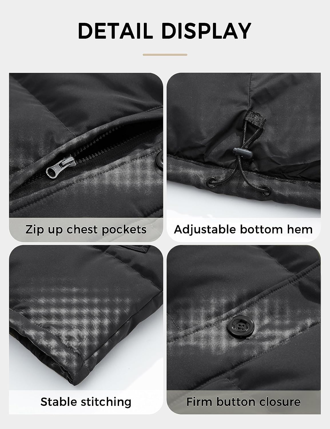 Soularge Men's Big and Tall Thicken Padded Winter Parka Coat with Removable Hood