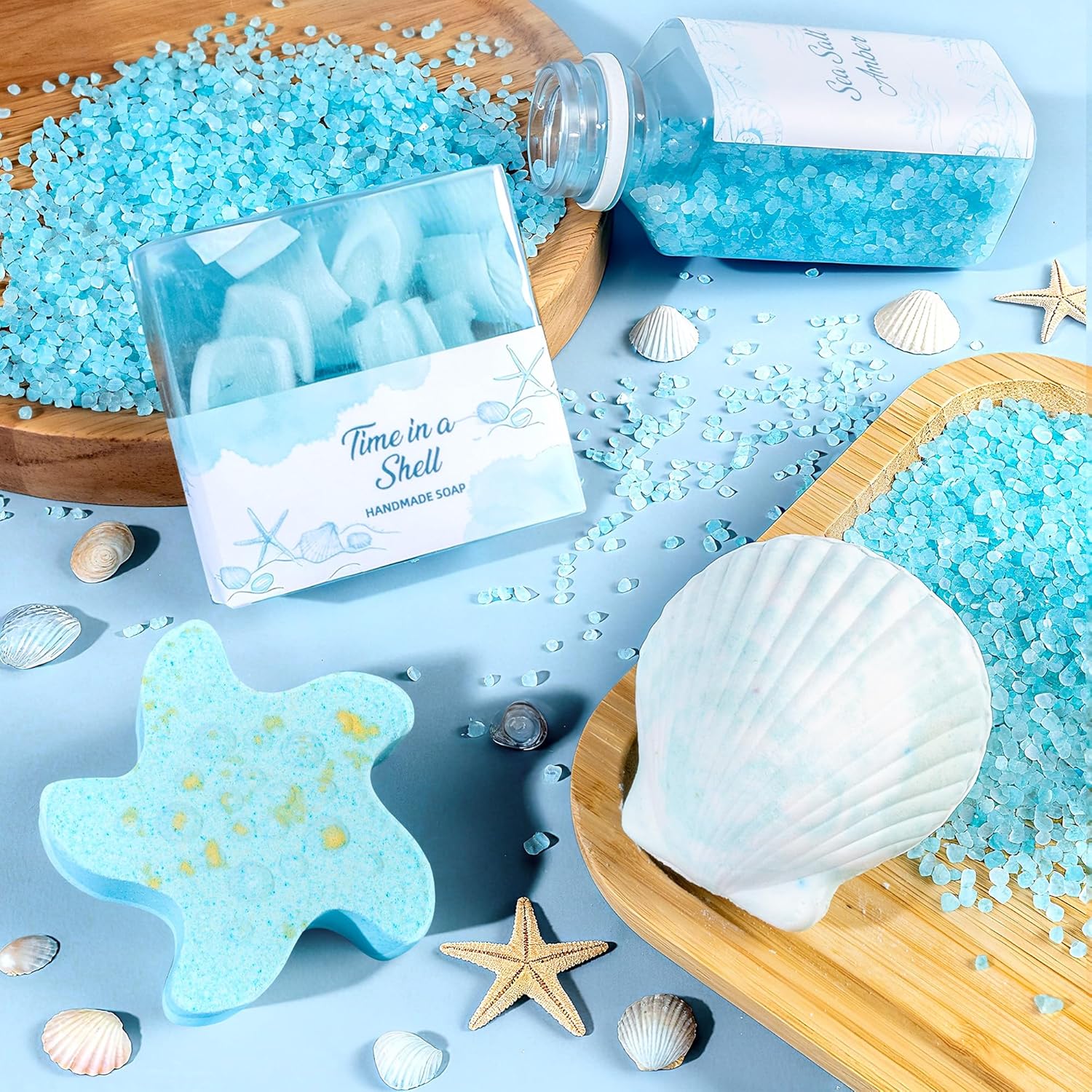 12Pcs Birthday Gifts for Women, Get Well Soon Gift Baskets for Women, Relaxing Ocean Self Care Package W/Flannel Blanket, Valentines Day Gifts for Her Best Friend Wife Sister - Image 6