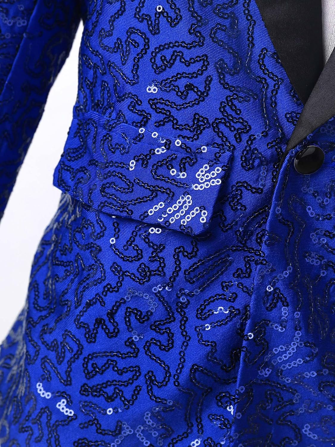 JEYPINMI Boys' Sequins Blazer Jacket Wedding Birthday Party Formal Suit with Hat Gentleman Coat Outwear