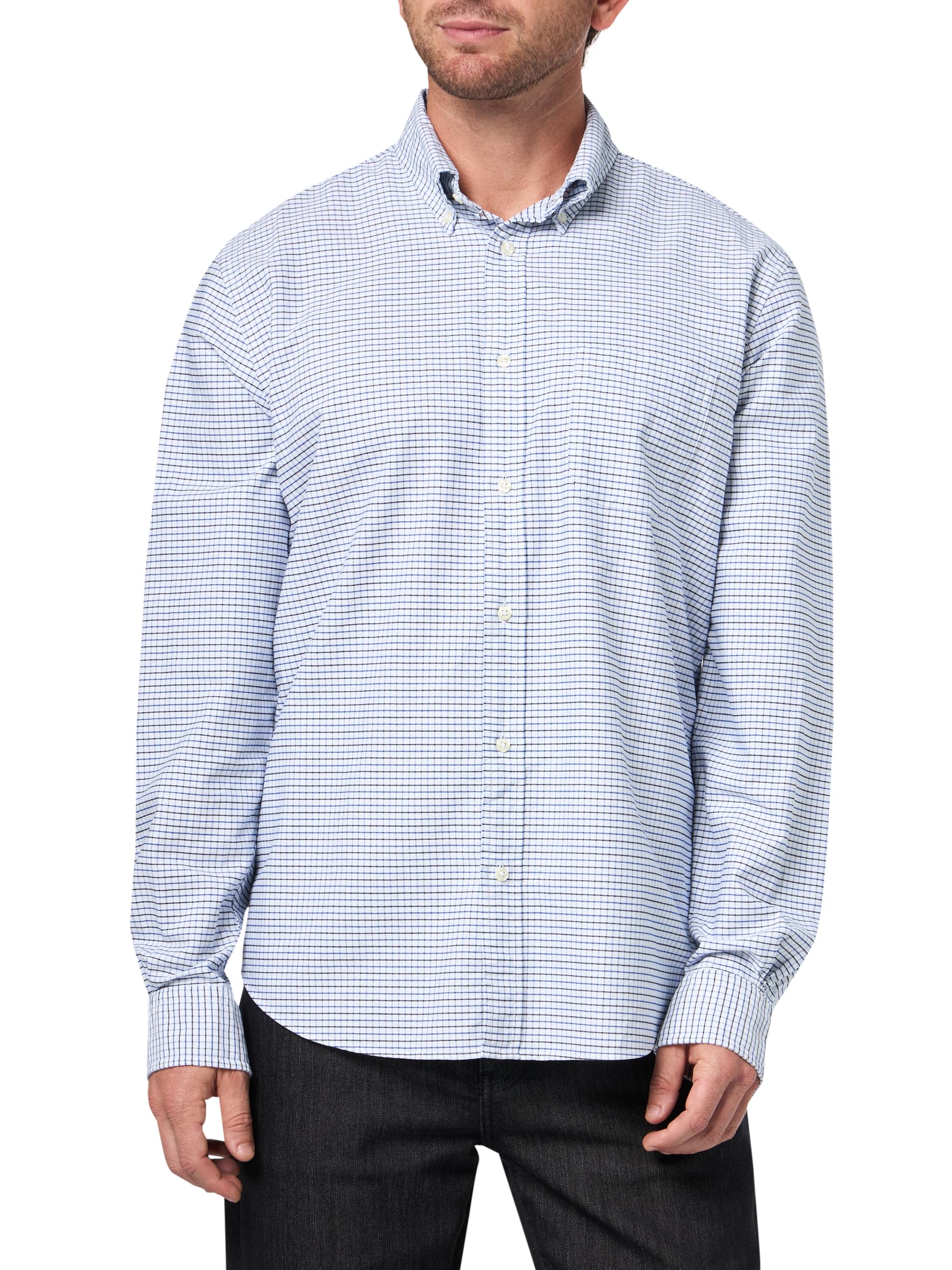 Brooks Brothers Friday Oxford Long Sleeve Pattern Sport Shirt Pullover Uomo (Pacco da 1)