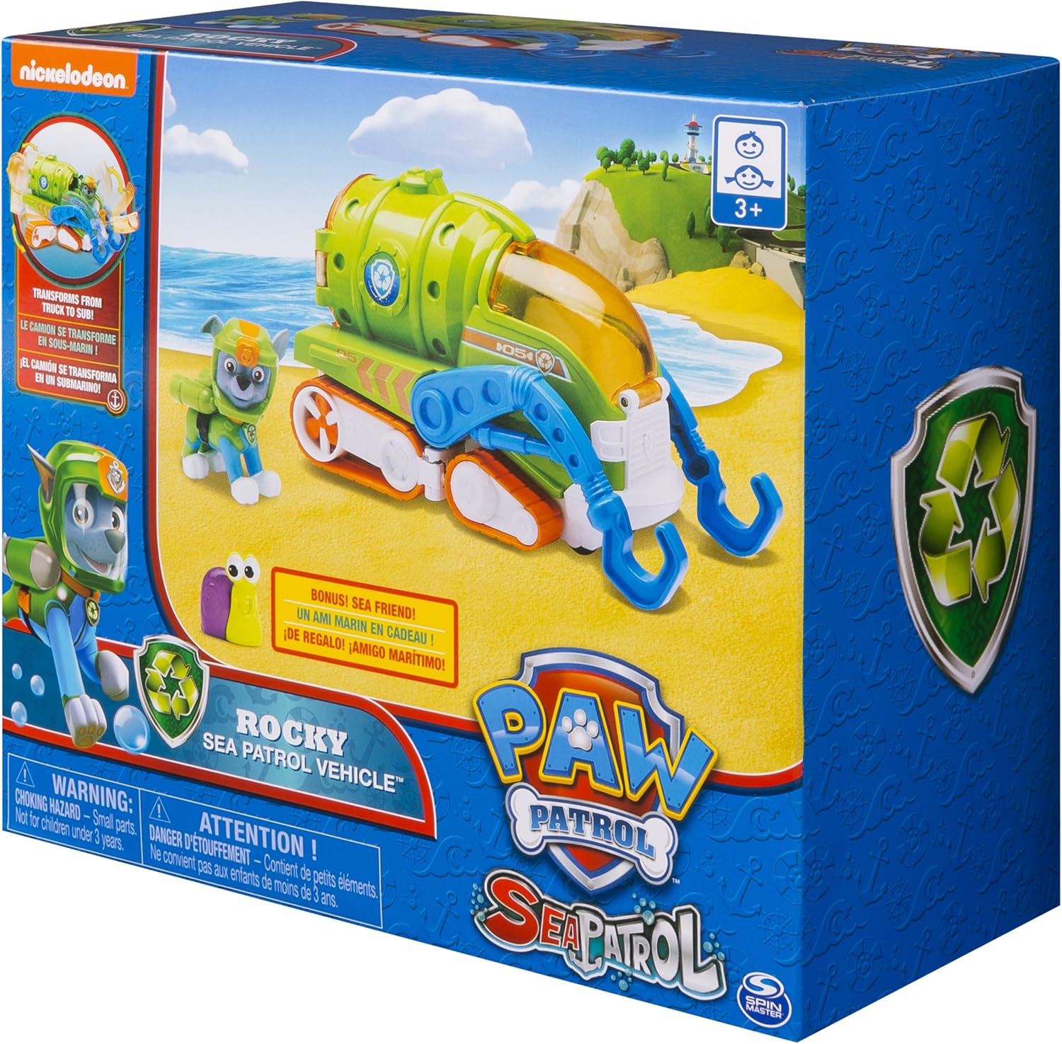Paw Patrol Sea Patrol – Rocky’s Transforming Sea Patrol Vehicle with Bonus Sea Friend