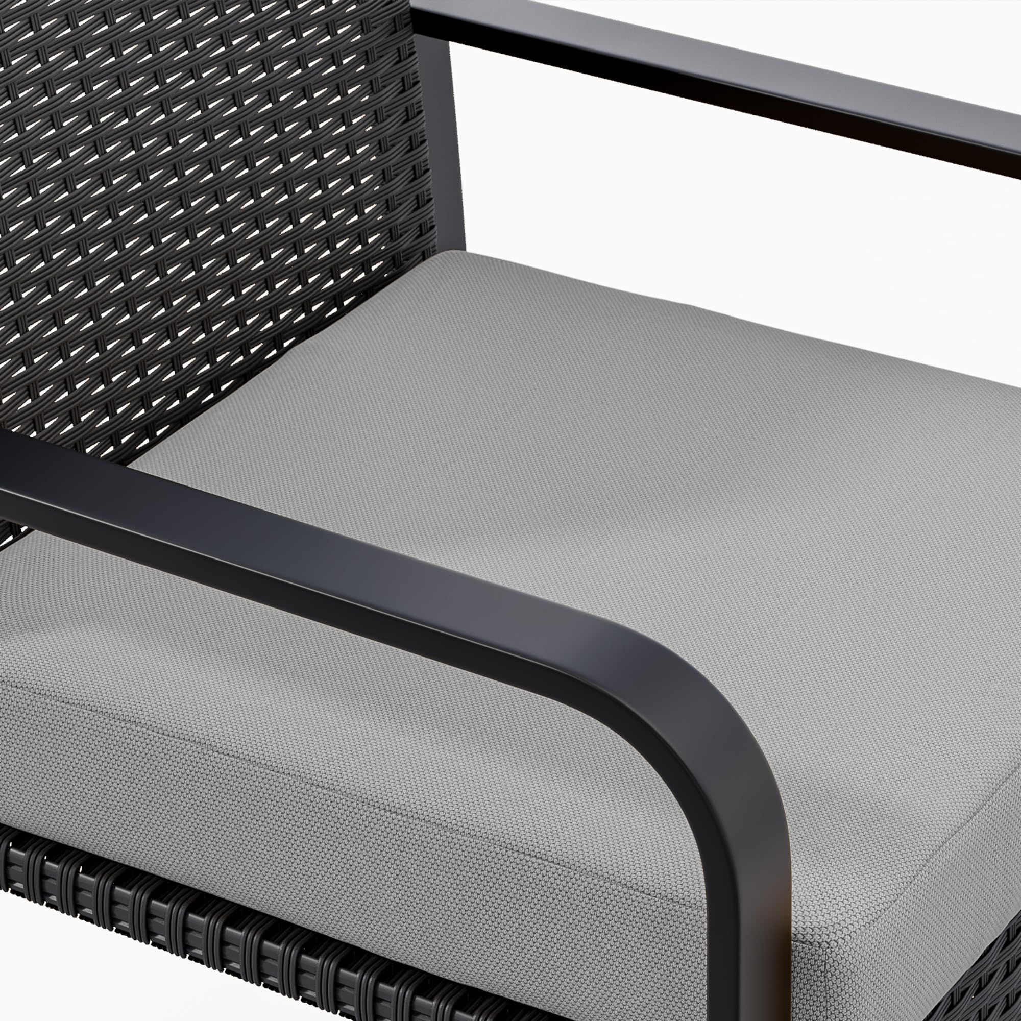 Bealife Juego de Muebles de jardín de ratán para 2 Personas, pequeño balcón al Aire Libre, Muebles de jardín para porches, Patios, terrazas, Balcones, Bordes de Piscina (Gris)