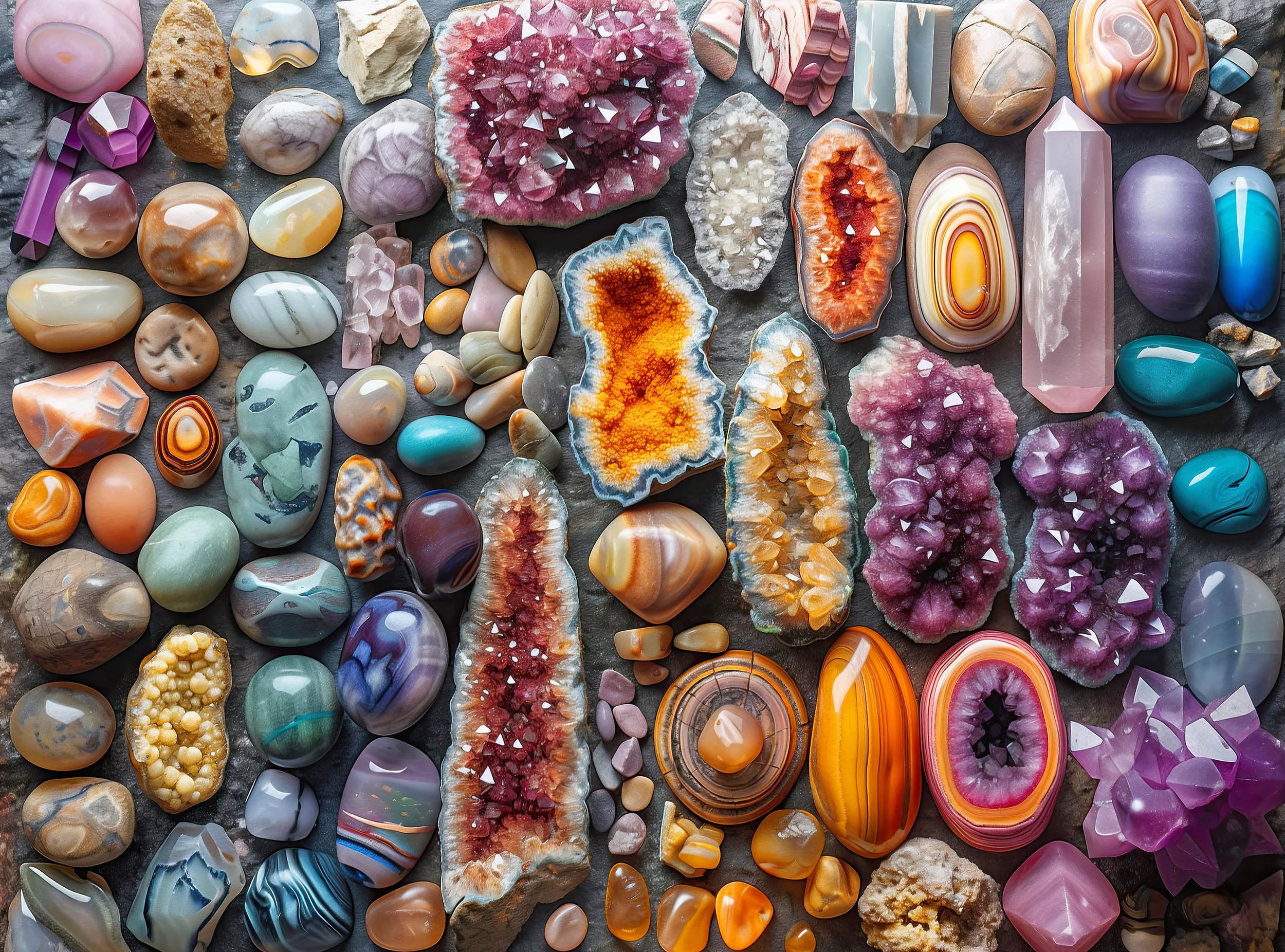 Prime Time Puzzles 1000 Piece Rock Jigsaw Puzzle for Adults - Colorful Crystals and Healing Stones - Challenging Puzzle Perfect for Game Nights -