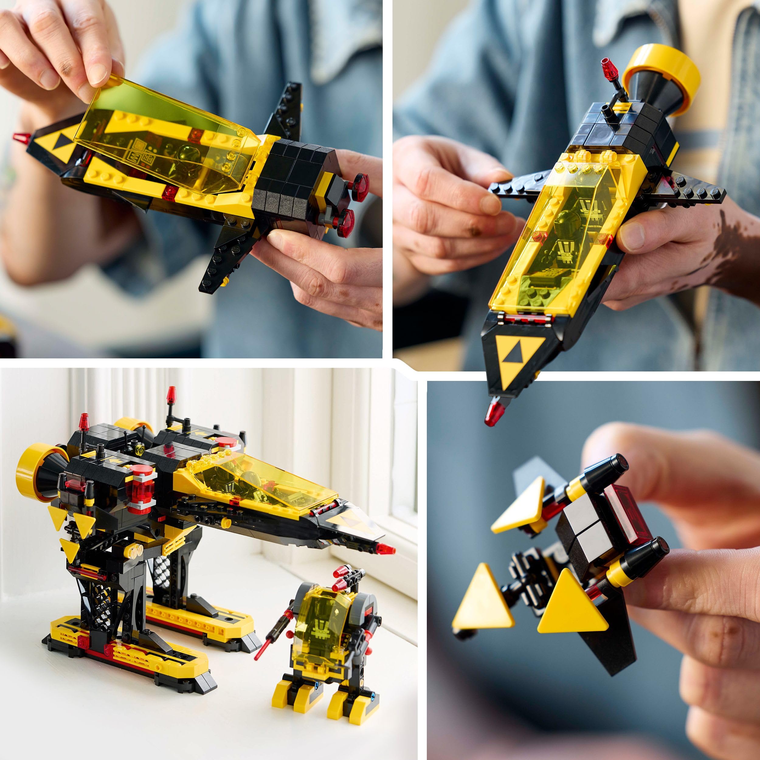 LEGO Icons Blacktron Renegade, Kit Modellismo per Adulti da Costruire, Astronave Asimmetrica Vintage con Design Modulare, Capsula, Rover e 3 Minifigure, Idea Regalo Uomo o Donna da Collezione 10355