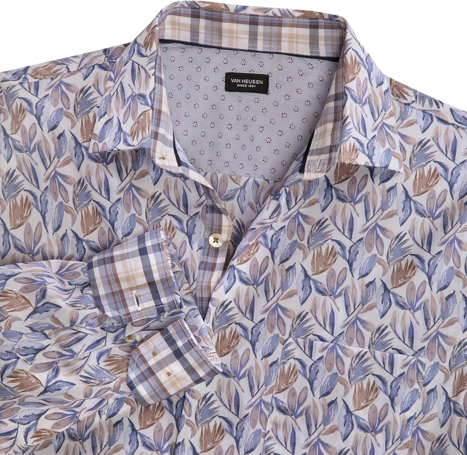 Van Heusen Mens Originals Long Sleeve Button Down Shirt, Slim Fit Regular Length, Comfortable Stretch Fabric - Image 6