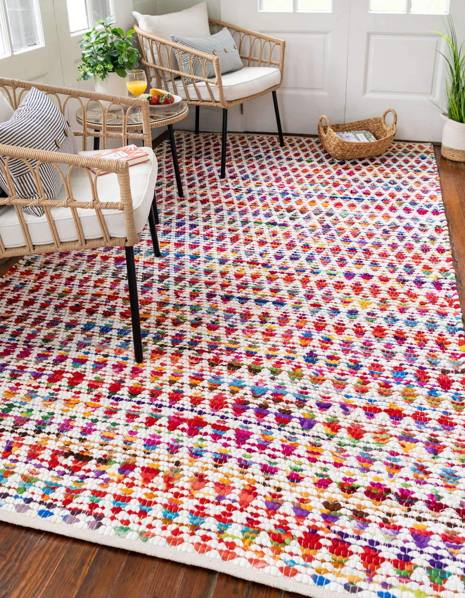Unique Loom Braided Chindi Collection Casual Modern Multi Area Rug (4' 0 x 6' 0)