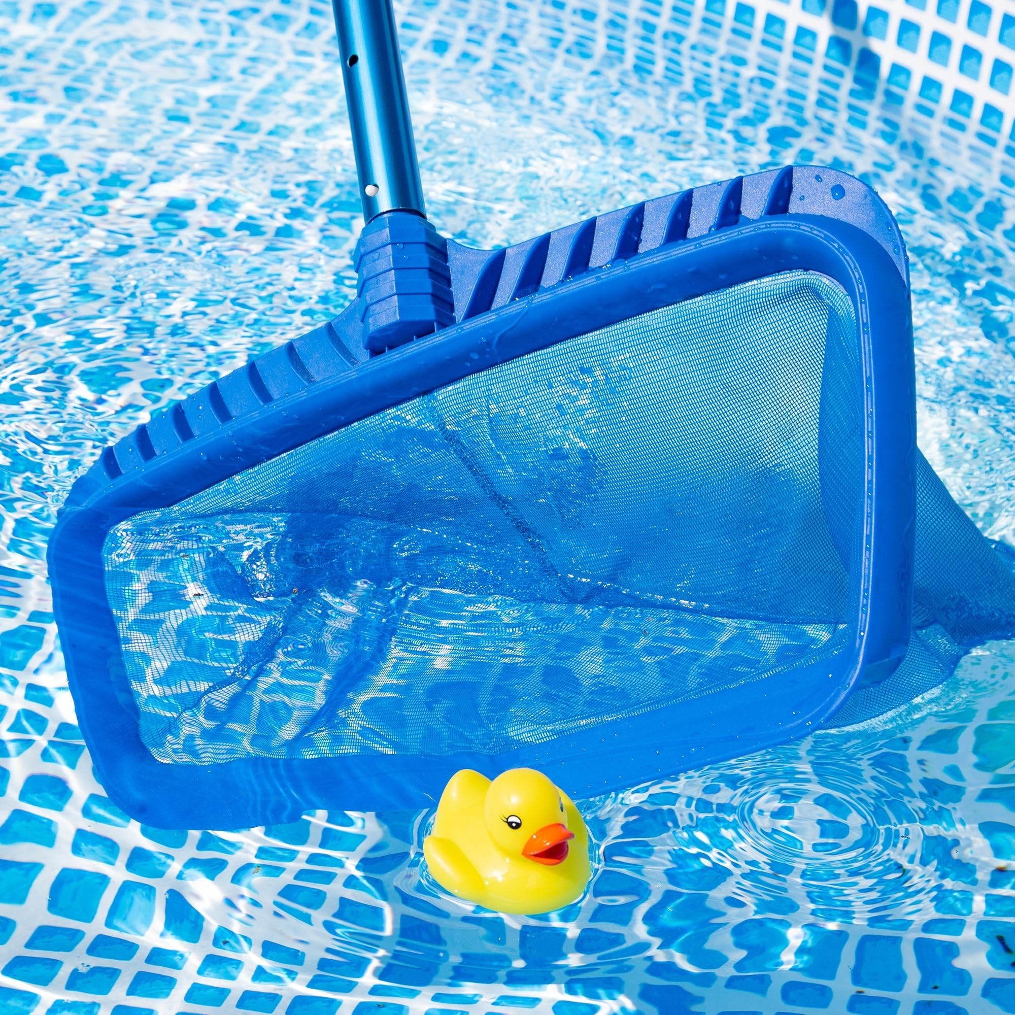 Amapool Retino Piscina Deluxe Set 2 Pezzi - Retino a Sacco e Fondo Ø 28 mm | Rete a maglie fini e profonda con telaio rinforzato antigraffio per pulizia fondo piscina, attacco clip-on universale.