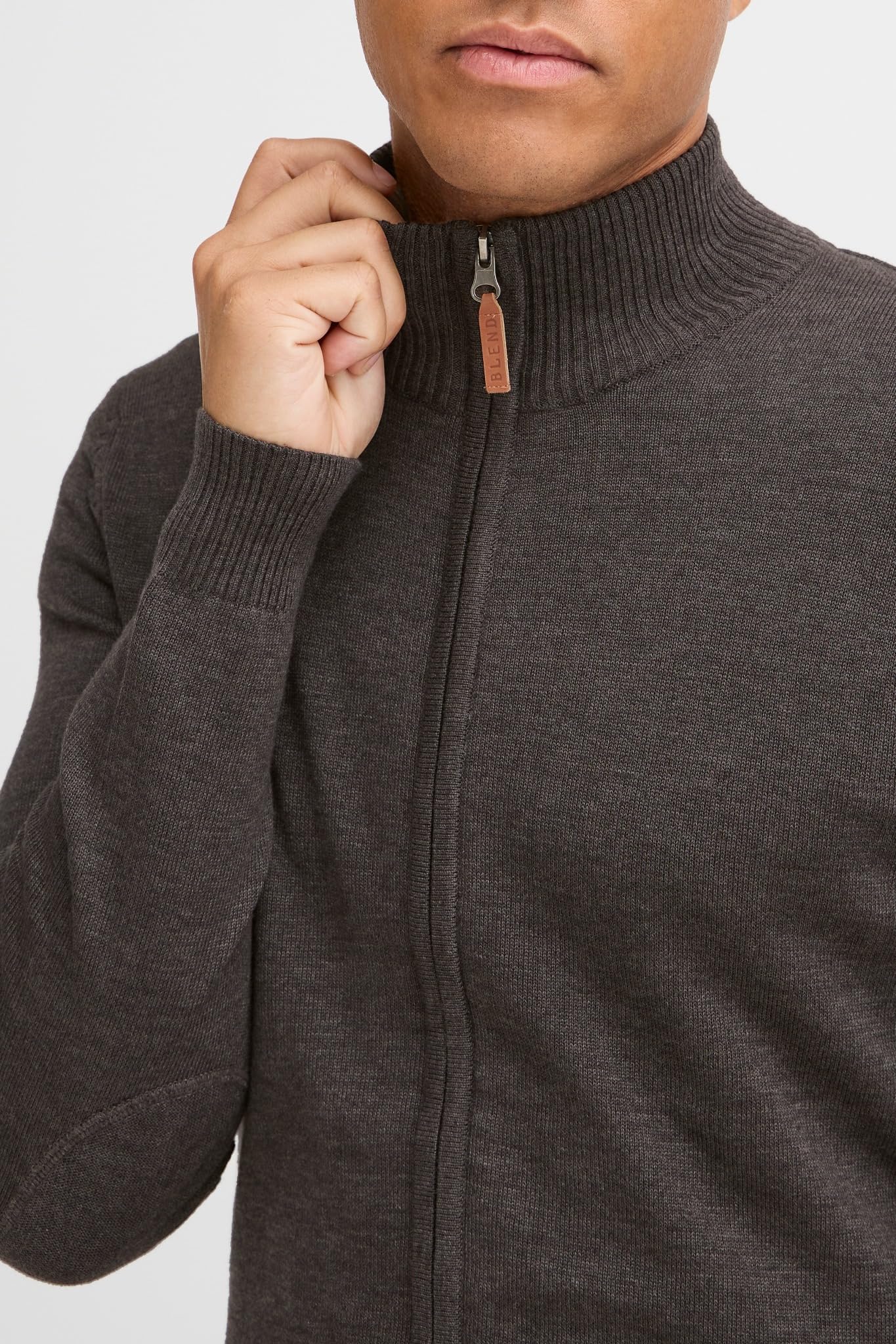 BLEND Norman Cárdigan Chaqueta De Punto Rebeca para Hombre con Cuello Alto Cremallera