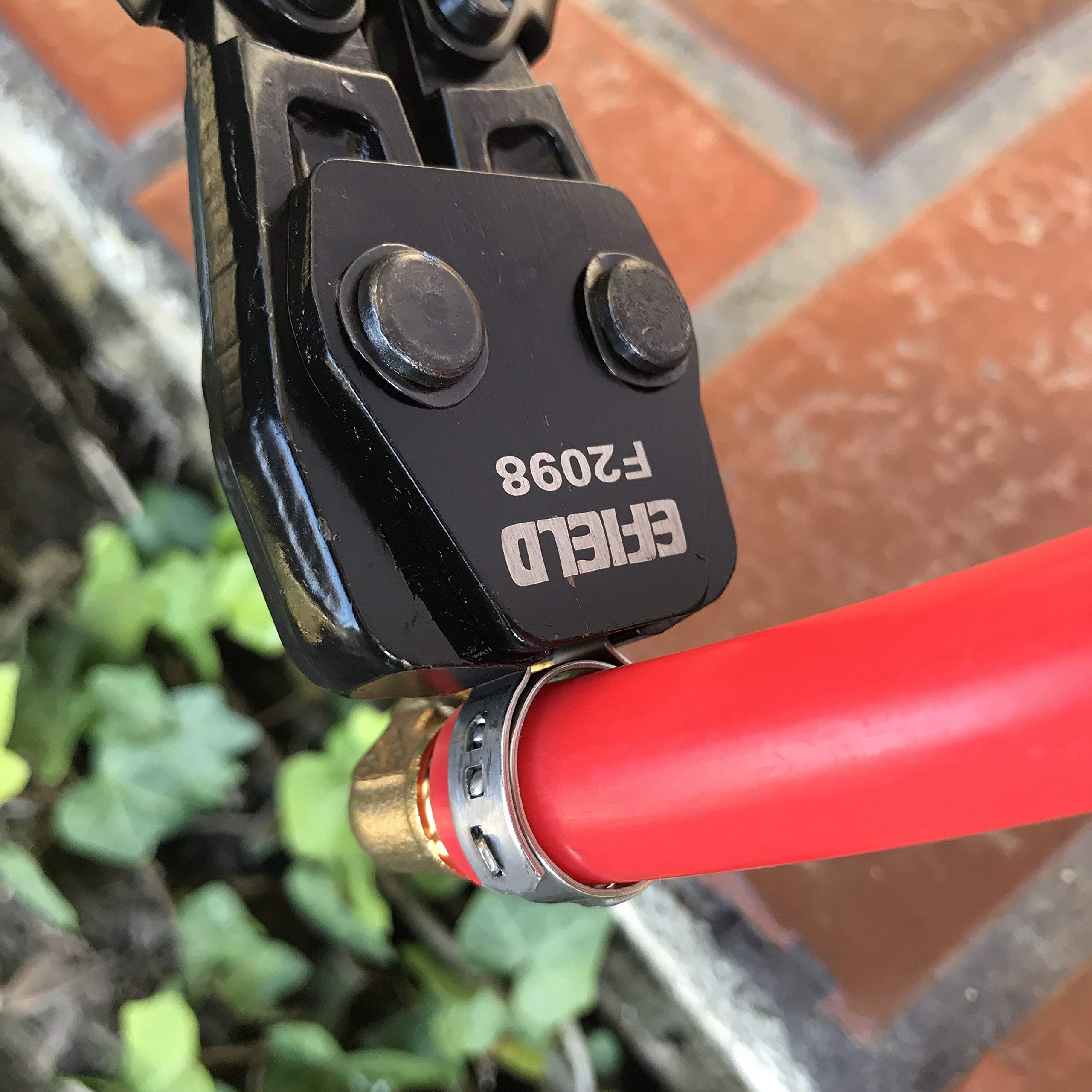 EFIELD Pex Cinch zacisk/zaciski węża usznego narzędzie do zaciskania zacisków ze stali nierdzewnej rozmiary od 3/20.3 cm do 2.5 cm z metalowym obcinaczem do rur 20 szt. 1/5.1 cm i 10 szt. 3/10.2 cm