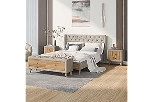 Harper & Bright Designs Queen Bedroom Set: Premium 4-Piece Upholstered Bed, Nightstands & Bench