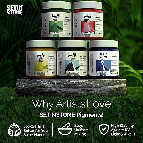 Miniatura 4 de unicone art SETINSTONE Pigmentos de color líquidos de alta calidad a base de agua no tóxicos, ecológicos para moldeo y fundición de yeso, cemento y
