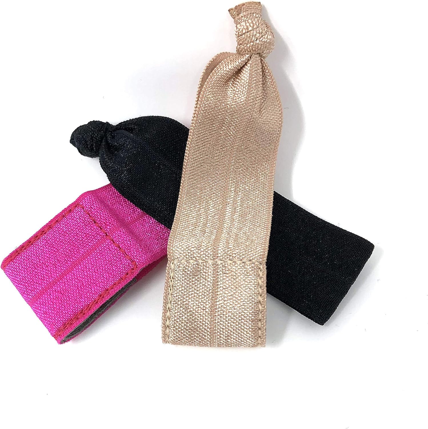 Knotted Set of Three Tan, Black, and Hot Pink Wrist or Ankle Band for Fitbit Inspire Luxe Flex Flex 2 One or Alta
