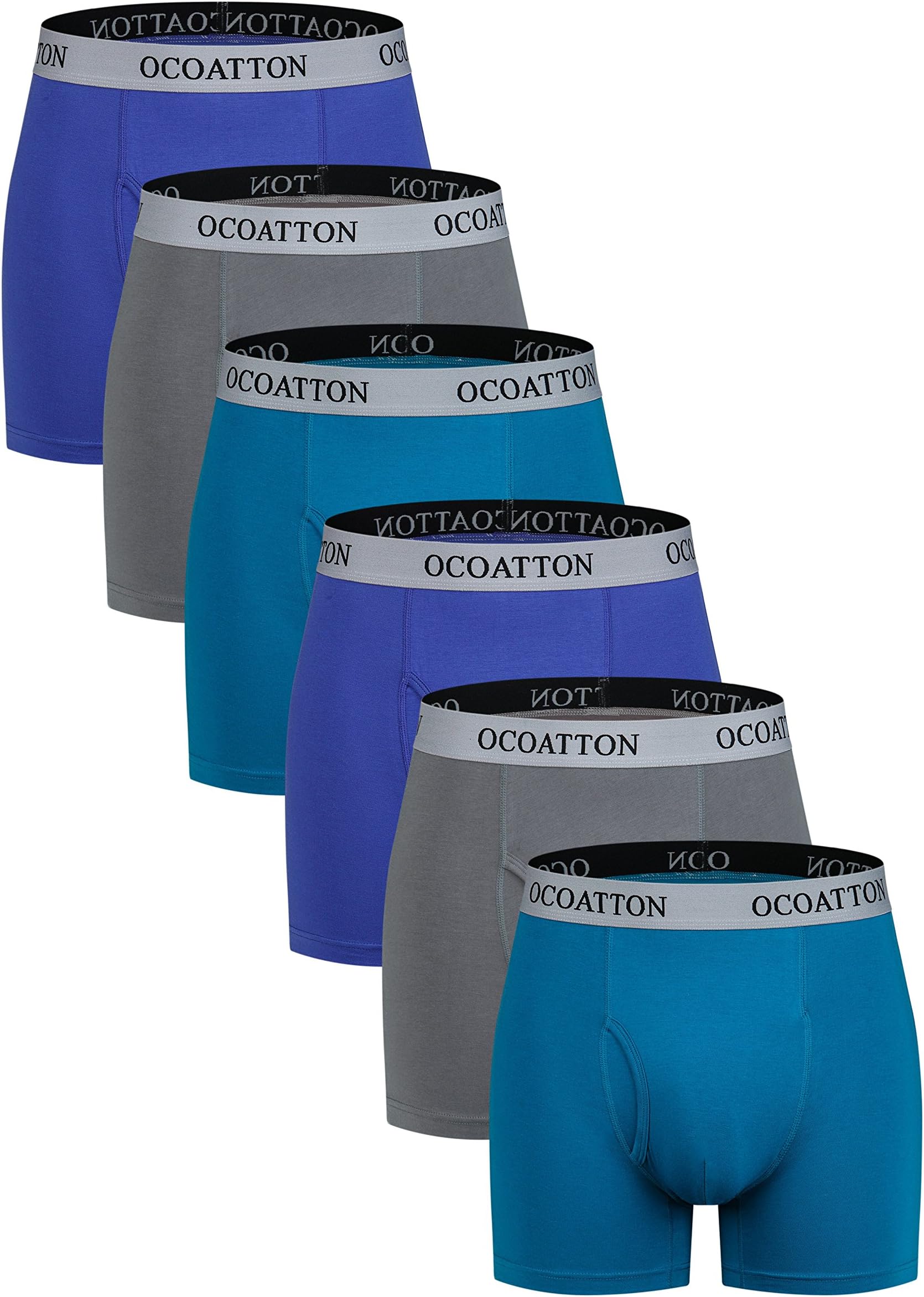 - Men's Boxer Briefs Big and Tall Combed Cotton Underwear Open Fly 6-Pack