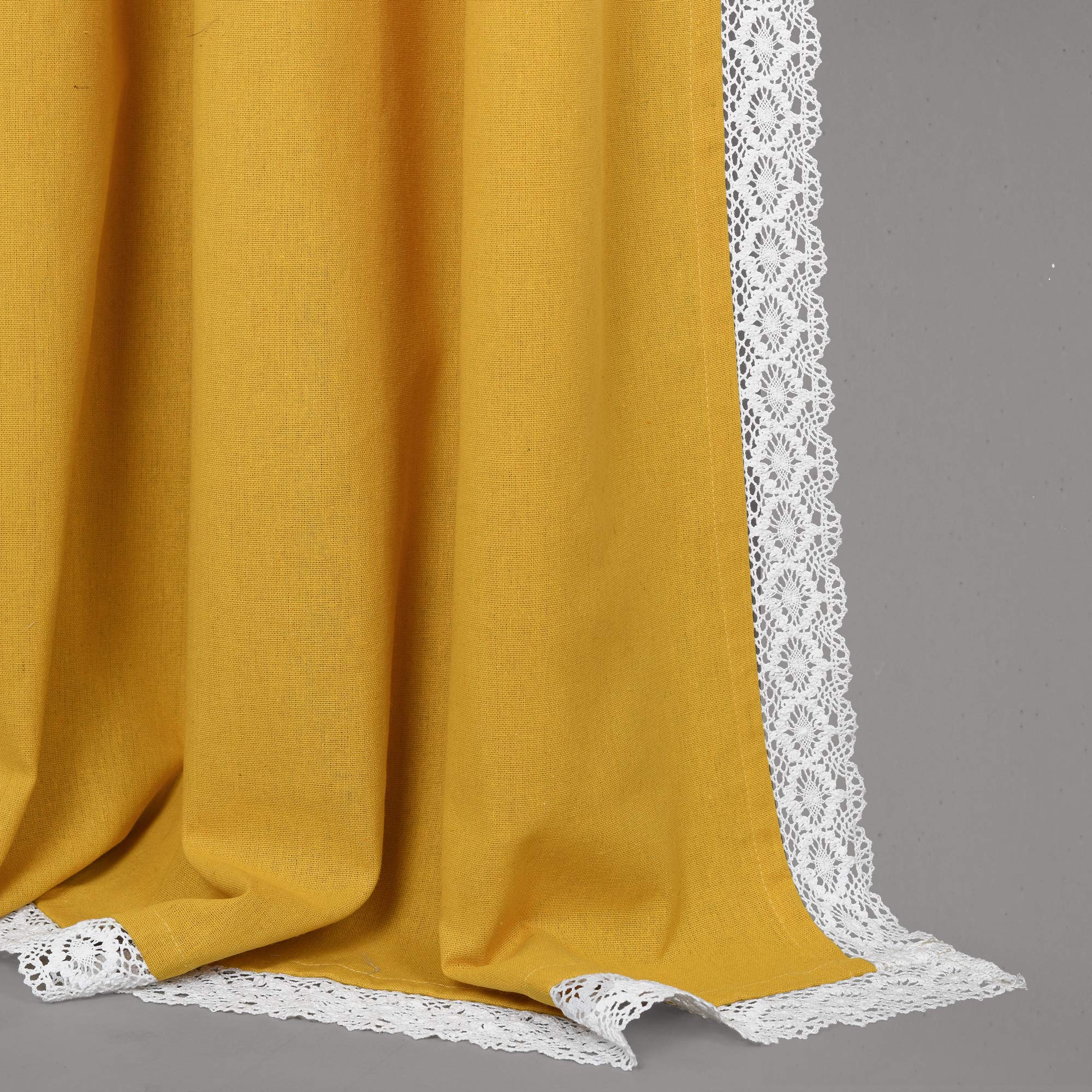 Lush Decor Rosalie Paire de Rideaux de fenêtre Style Rustique pour Salon, Salle à Manger, Chambre à Coucher 213,4 x 137,2 cm Jaune 213,4 x 137,2 cm
