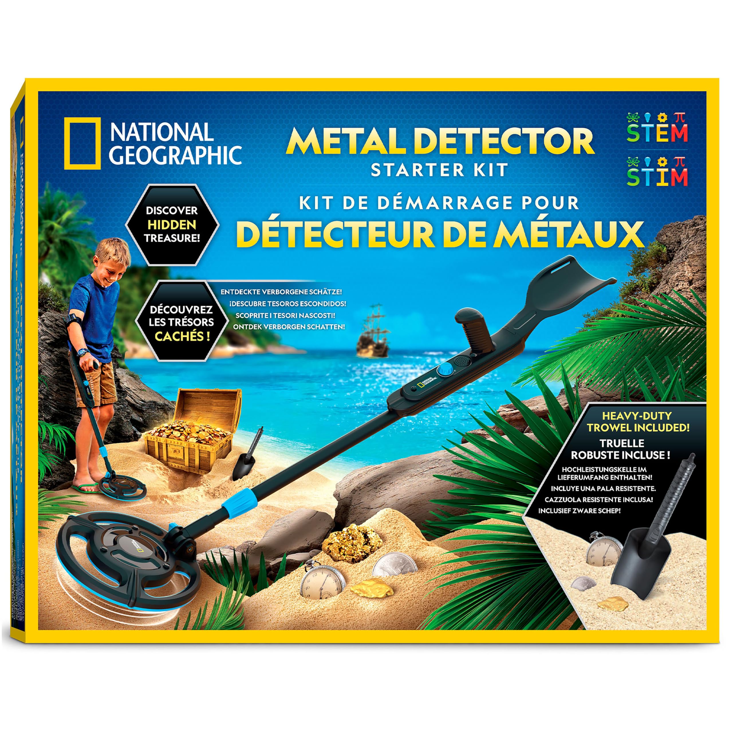 Détecteur De Métaux Pour Enfants - Léger, Réglable, étanche, Avec Pelle Et Pioche - Idéal Chasse Au Trésor Plage, Jardin