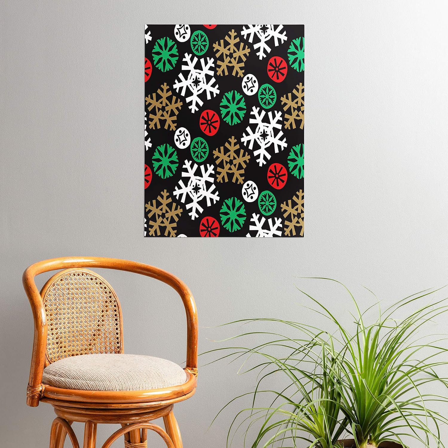 Deny Designs Zoe Wodarz Cozy Cabin Snowflakes Poster, 18x24, Multi-Color