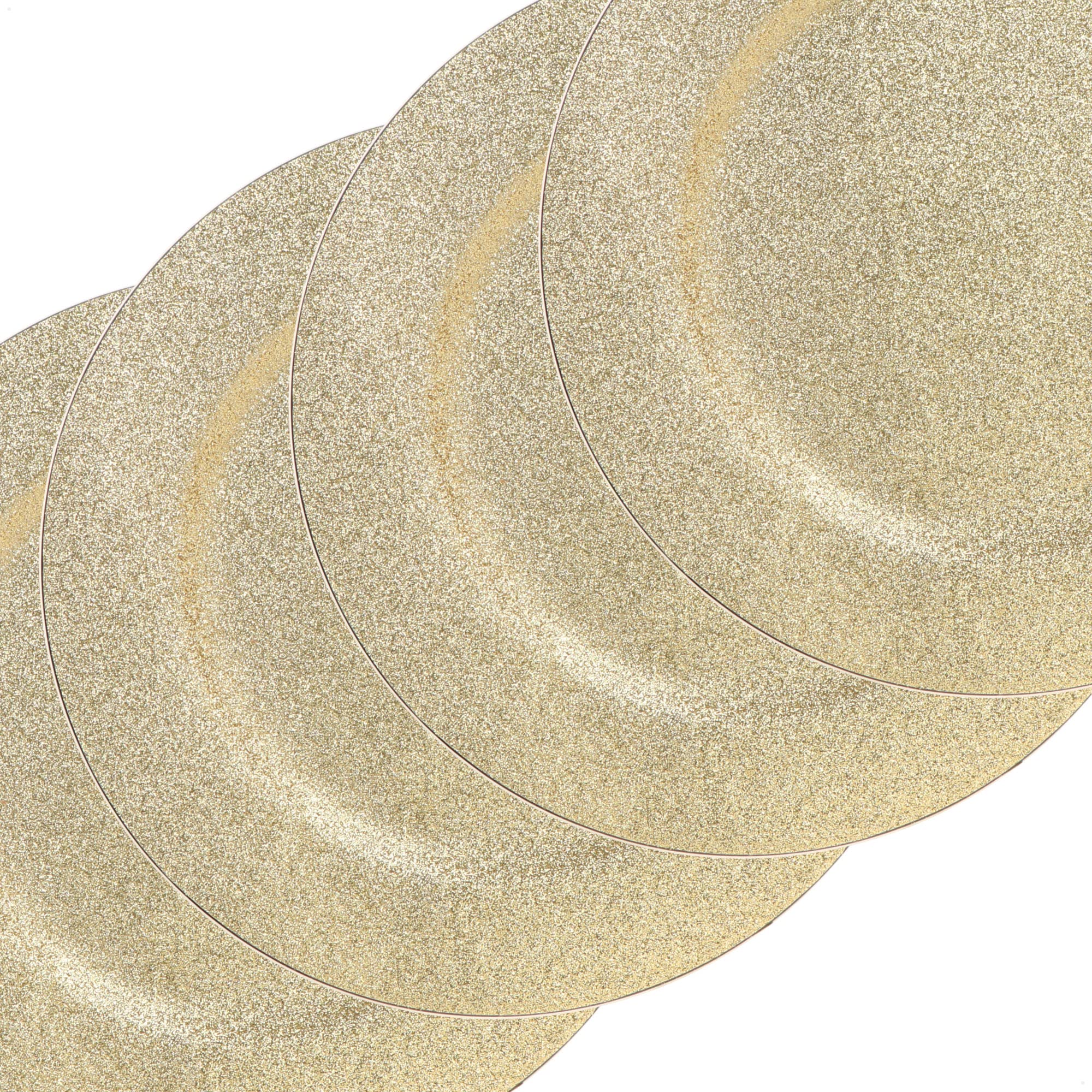 com-four® 4x assiettes de présentation - soucoupes monochromes scintillantes réutilisables comme décorations de table - assiettes décoratives pour mariages, fêtes de famille ou Noël - Ø 33 cm
